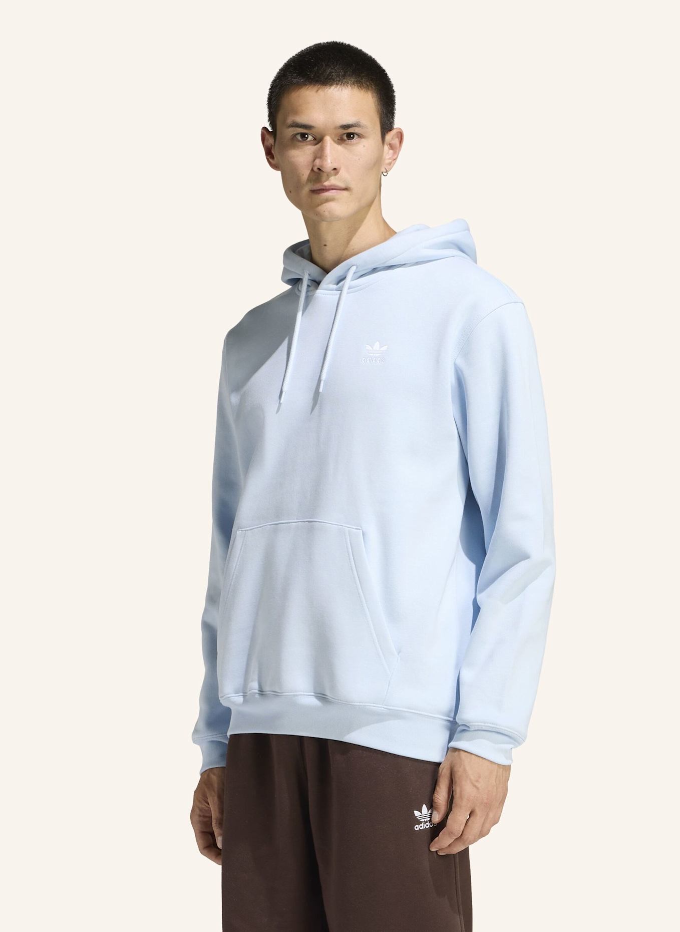 adidas Originals TREFOIL ESSENTIALS HOODIE, LOCKER GESCHNITTEN: BLAU