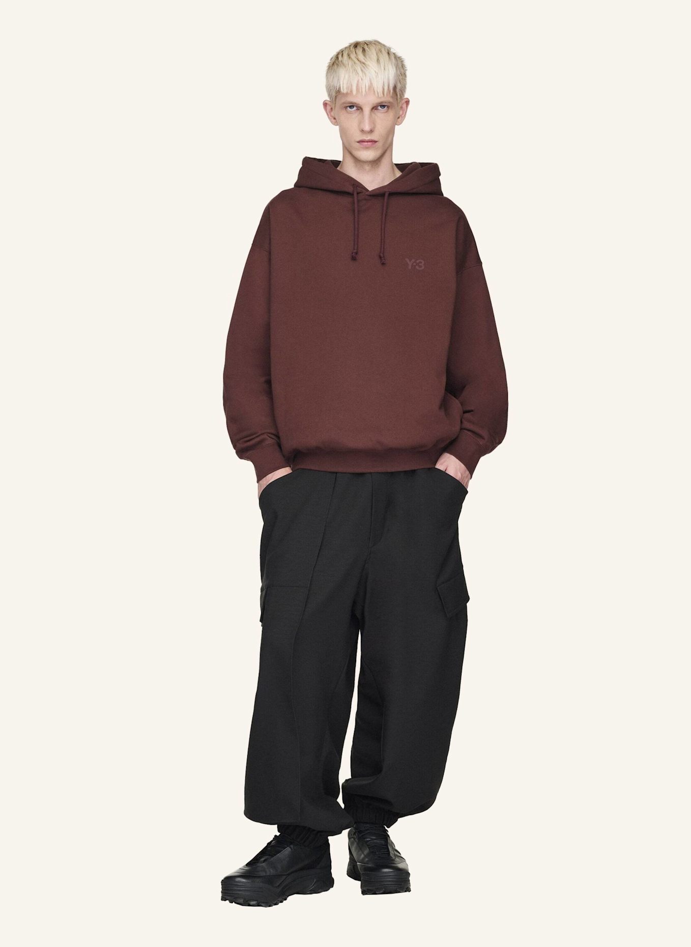 Y-3 Y-3 FT HOODIE: BRAUN