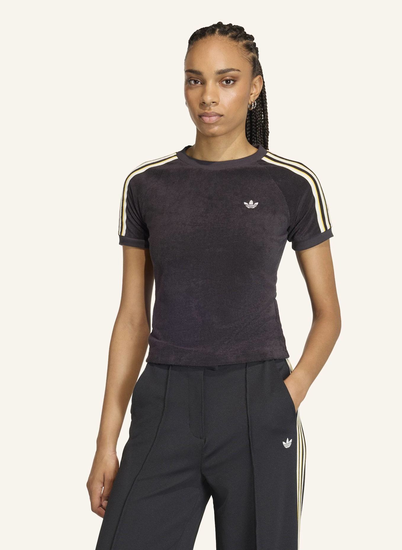 adidas Originals T-Shirt TERRY TOWEL CALI aus Frottee: SCHWARZ