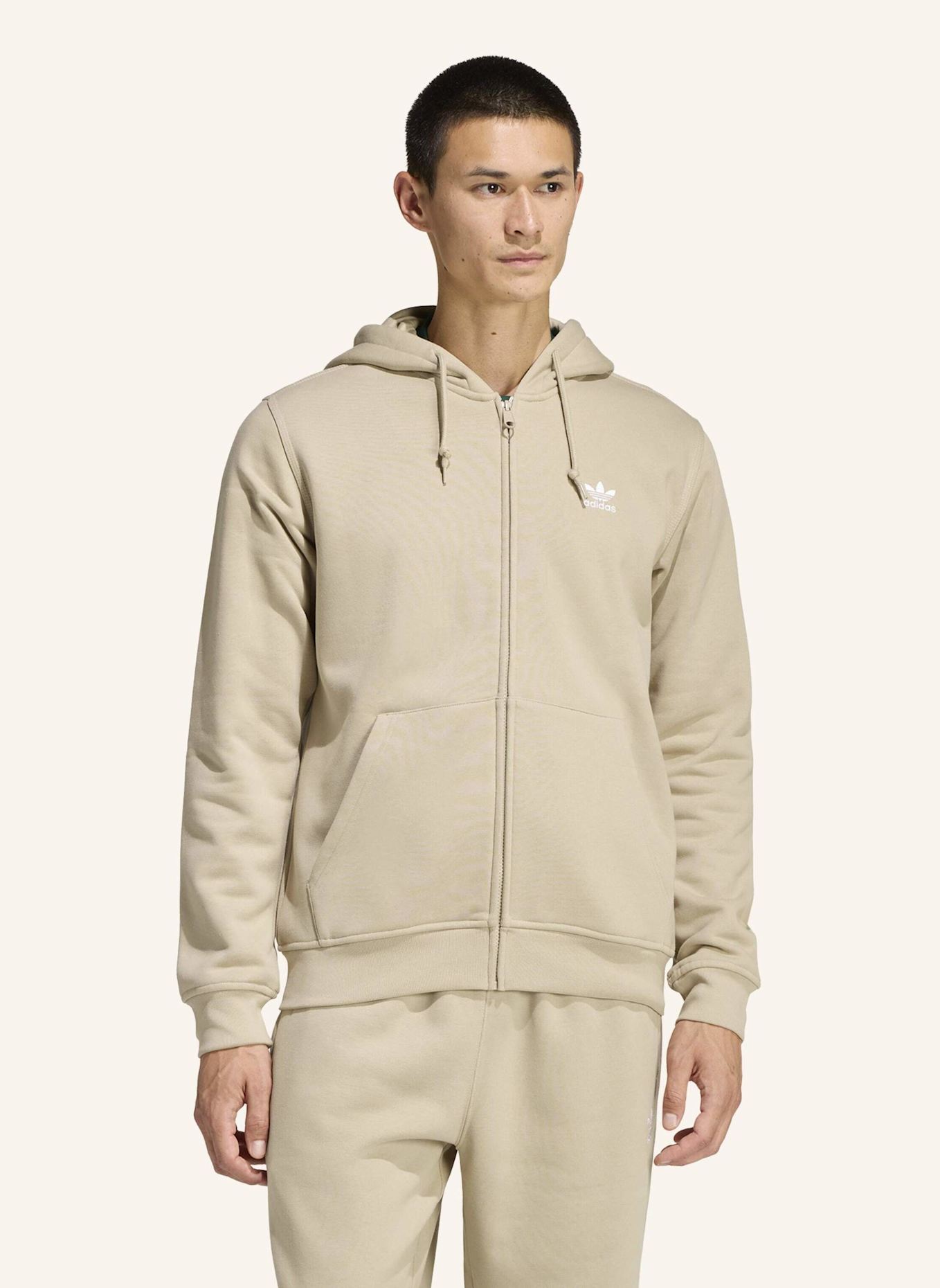adidas Originals TREFOIL ESSENTIALS KAPUZENJACKE: BEIGE