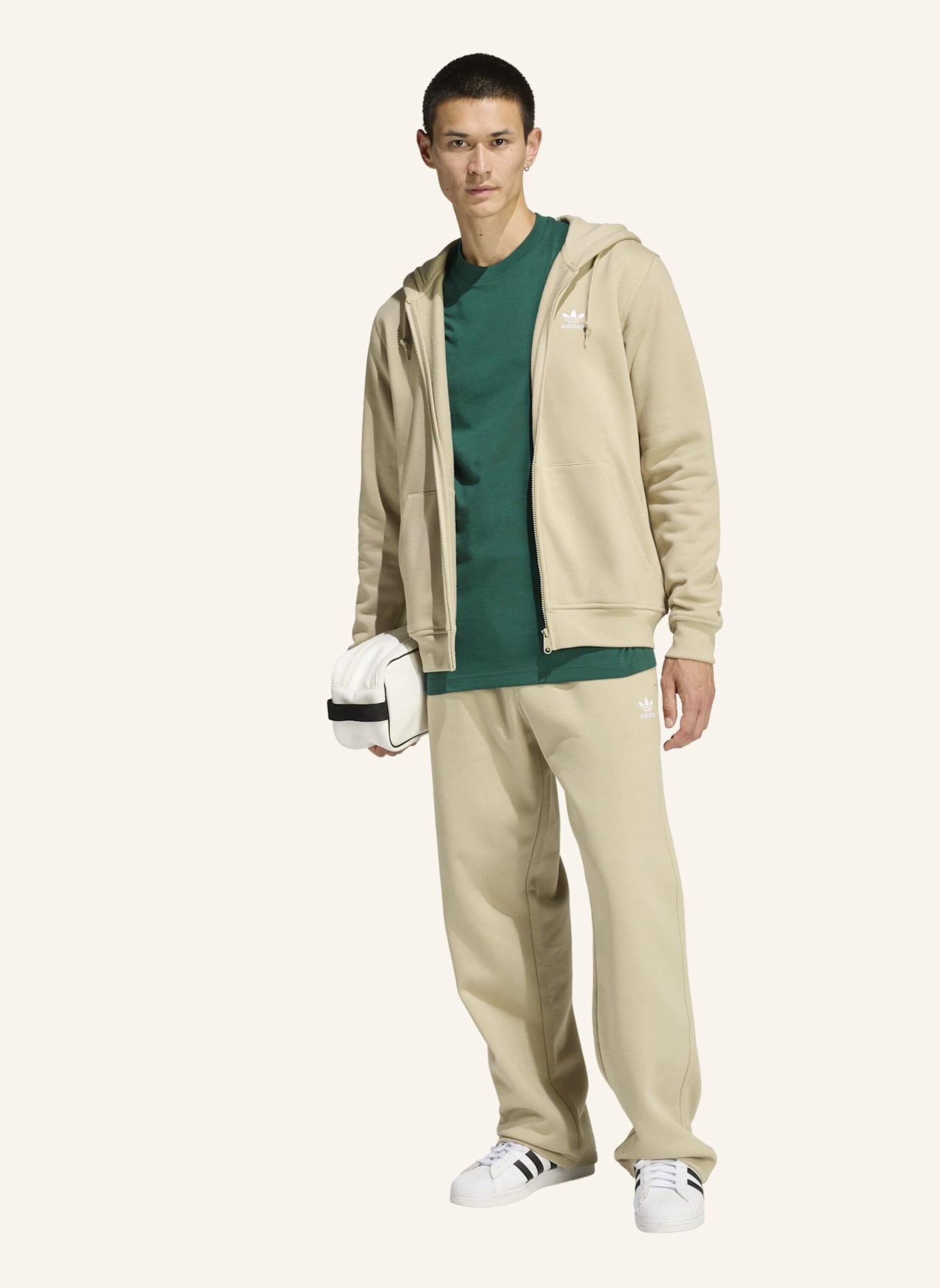 adidas Originals TREFOIL ESSENTIALS KAPUZENJACKE: BEIGE