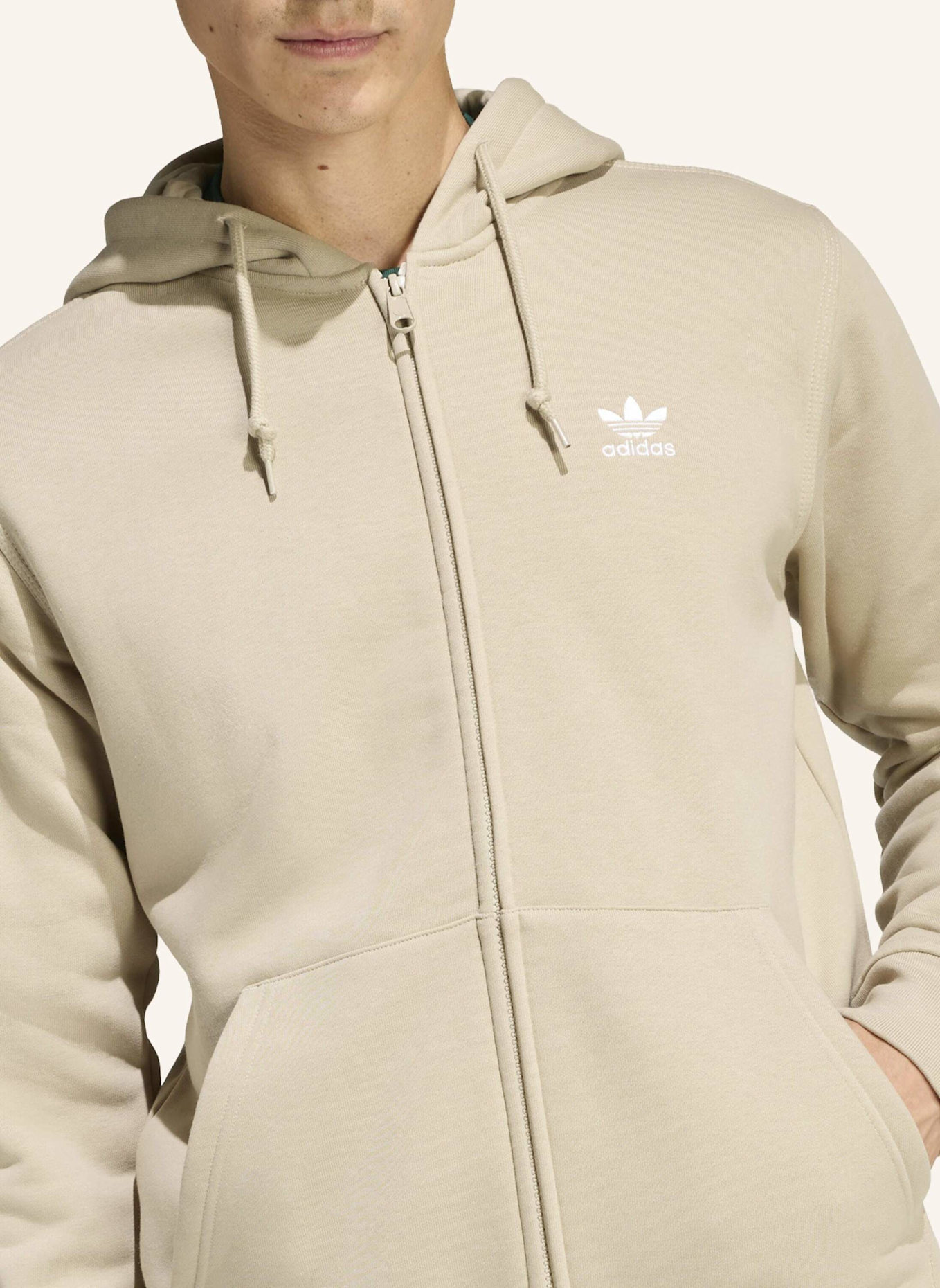 adidas Originals TREFOIL ESSENTIALS KAPUZENJACKE: BEIGE