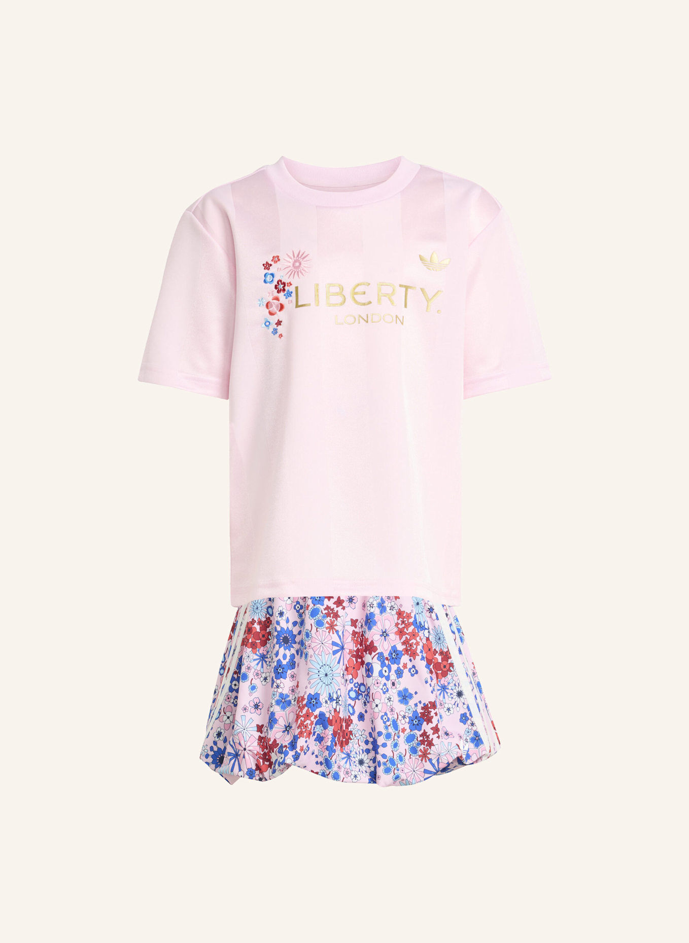 adidas Originals ADIDAS ORIGINALS X LIBERTY LONDON SET ROCK T-SHIRT: ROSA