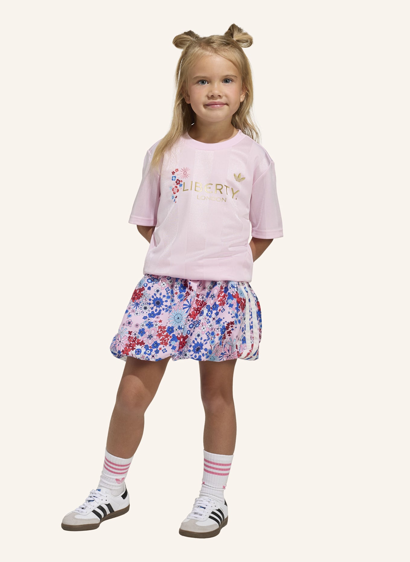 adidas Originals ADIDAS ORIGINALS X LIBERTY LONDON SET ROCK T-SHIRT: ROSA