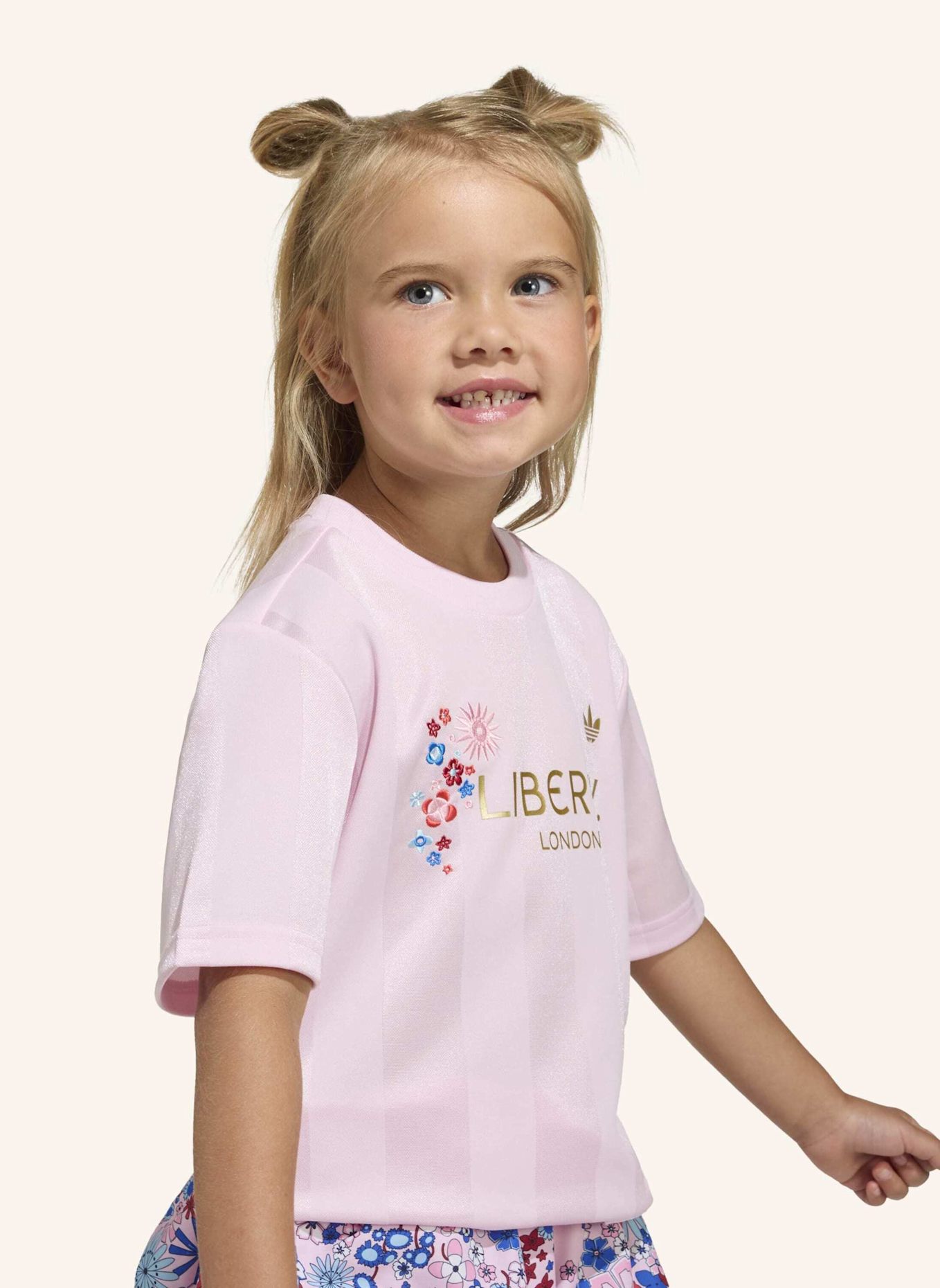 adidas Originals ADIDAS ORIGINALS X LIBERTY LONDON SET ROCK T-SHIRT: ROSA