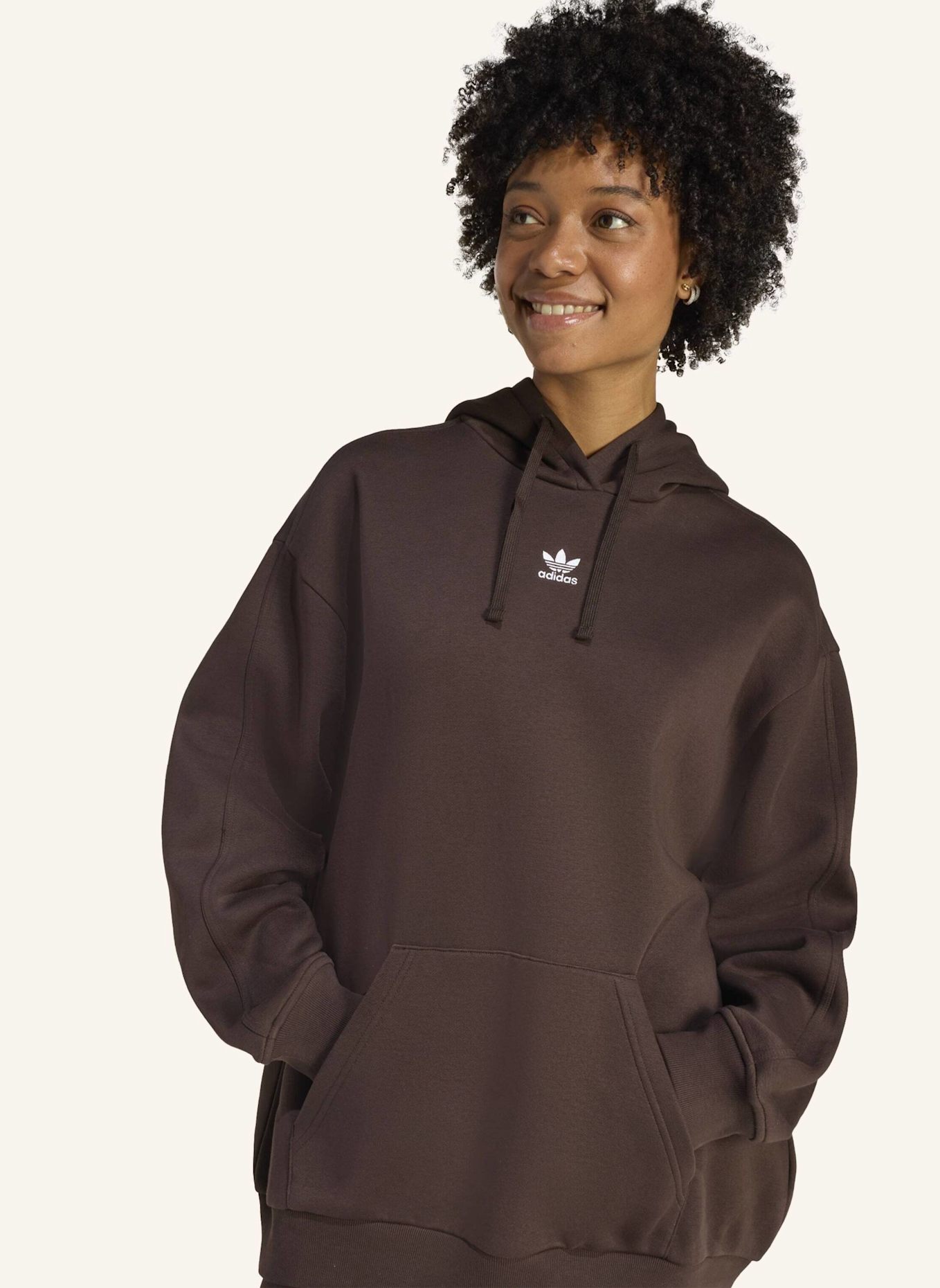 adidas Originals ESSENTIALS OVERSIZED HOODIE: BRAUN