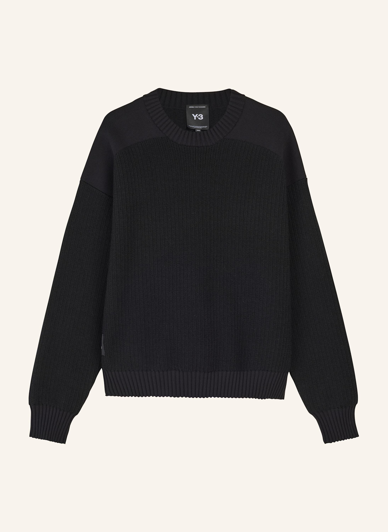 Y-3 Y-3 UT KNIT CREW PULLOVER: SCHWARZ