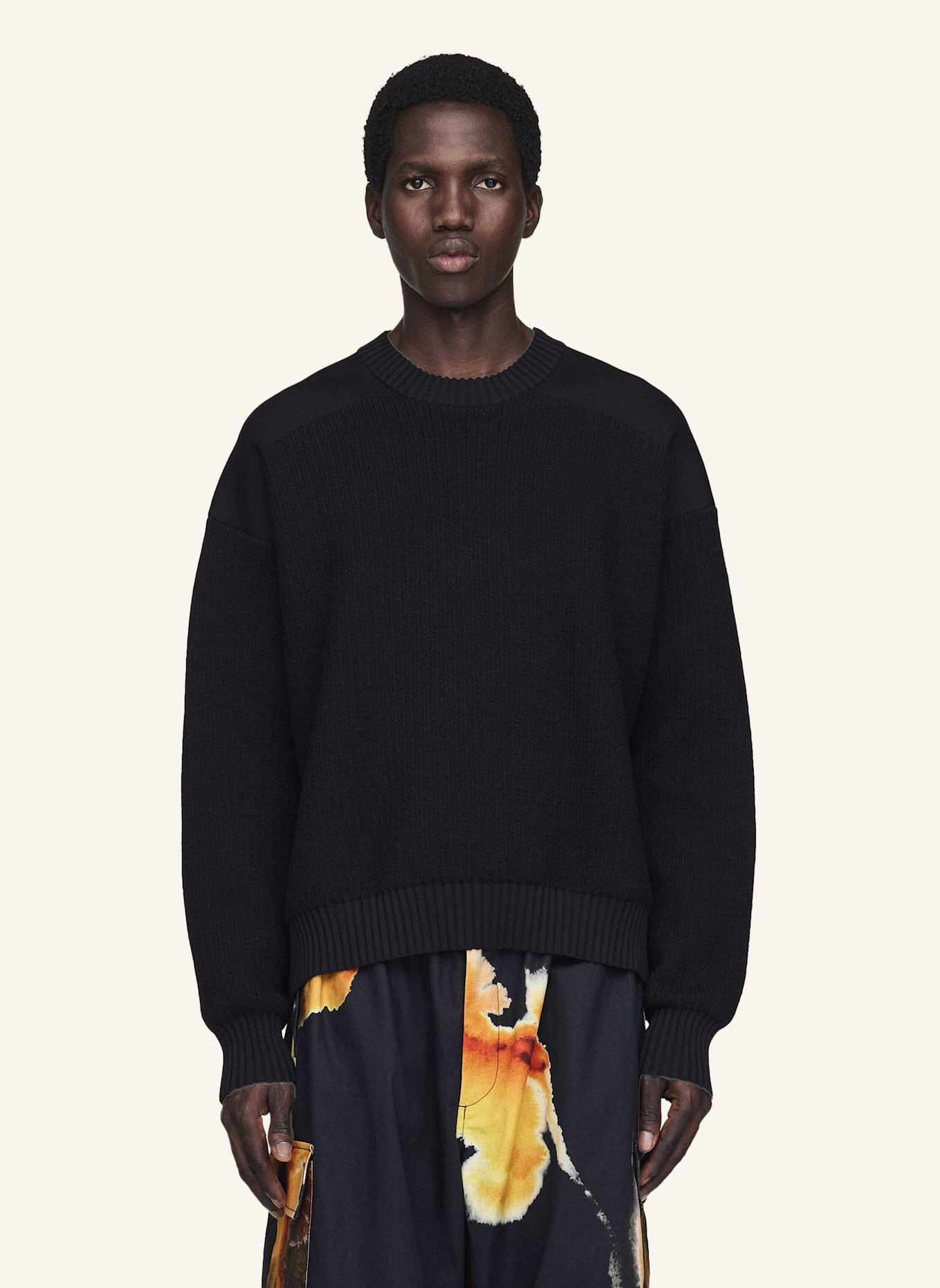 Y-3 Y-3 UT KNIT CREW PULLOVER: SCHWARZ