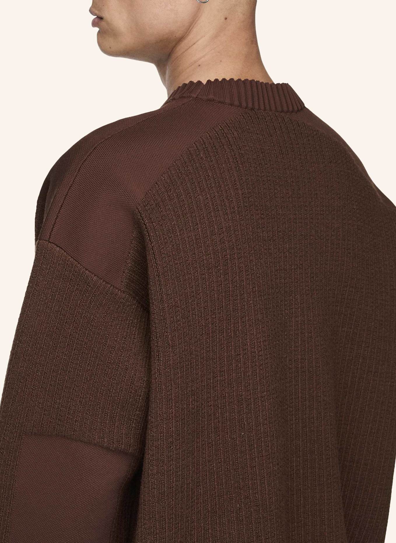 Y-3 Y-3 UT KNIT CREW PULLOVER: BRAUN