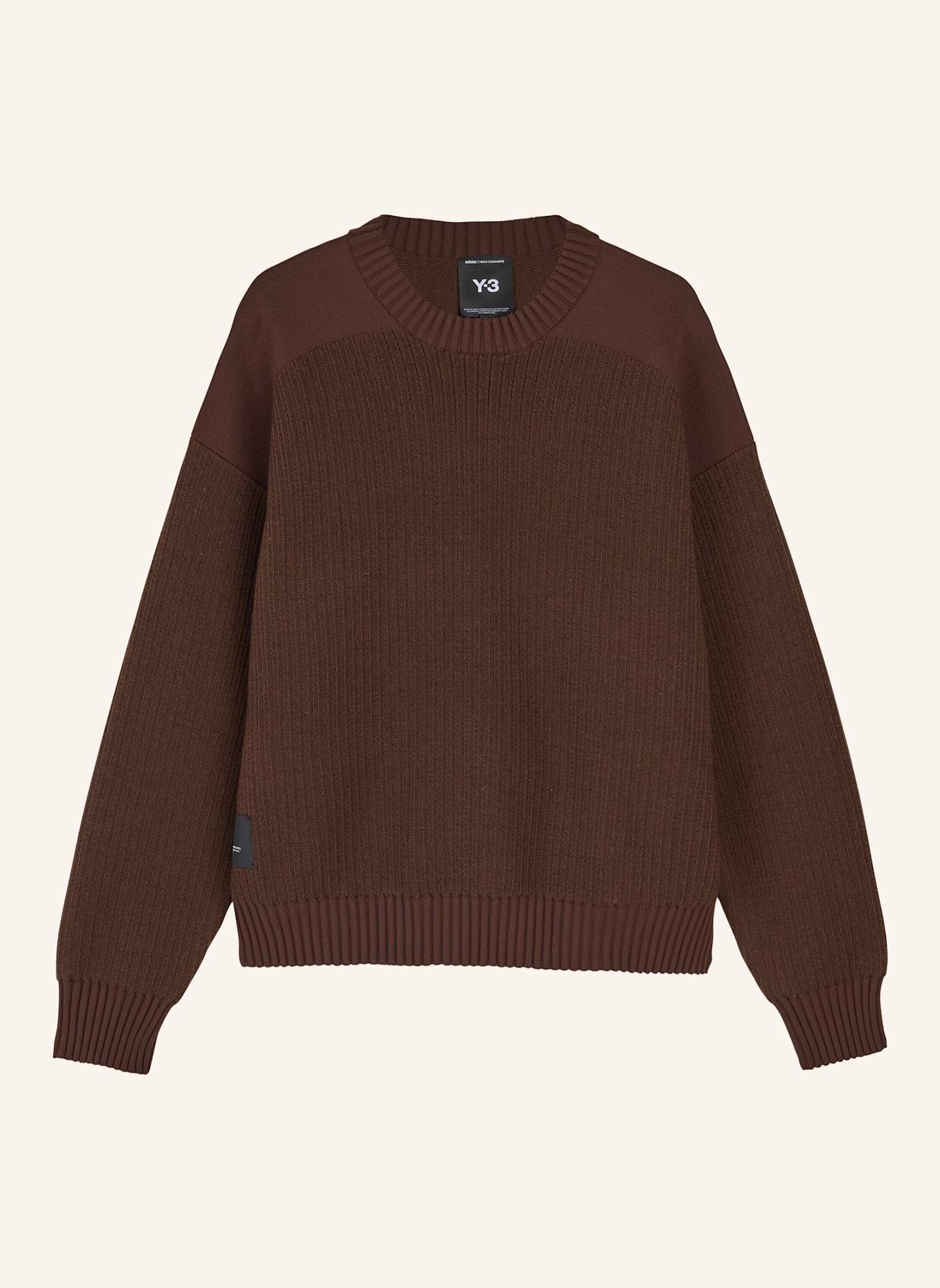 Y-3 Y-3 UT KNIT CREW PULLOVER: BRAUN