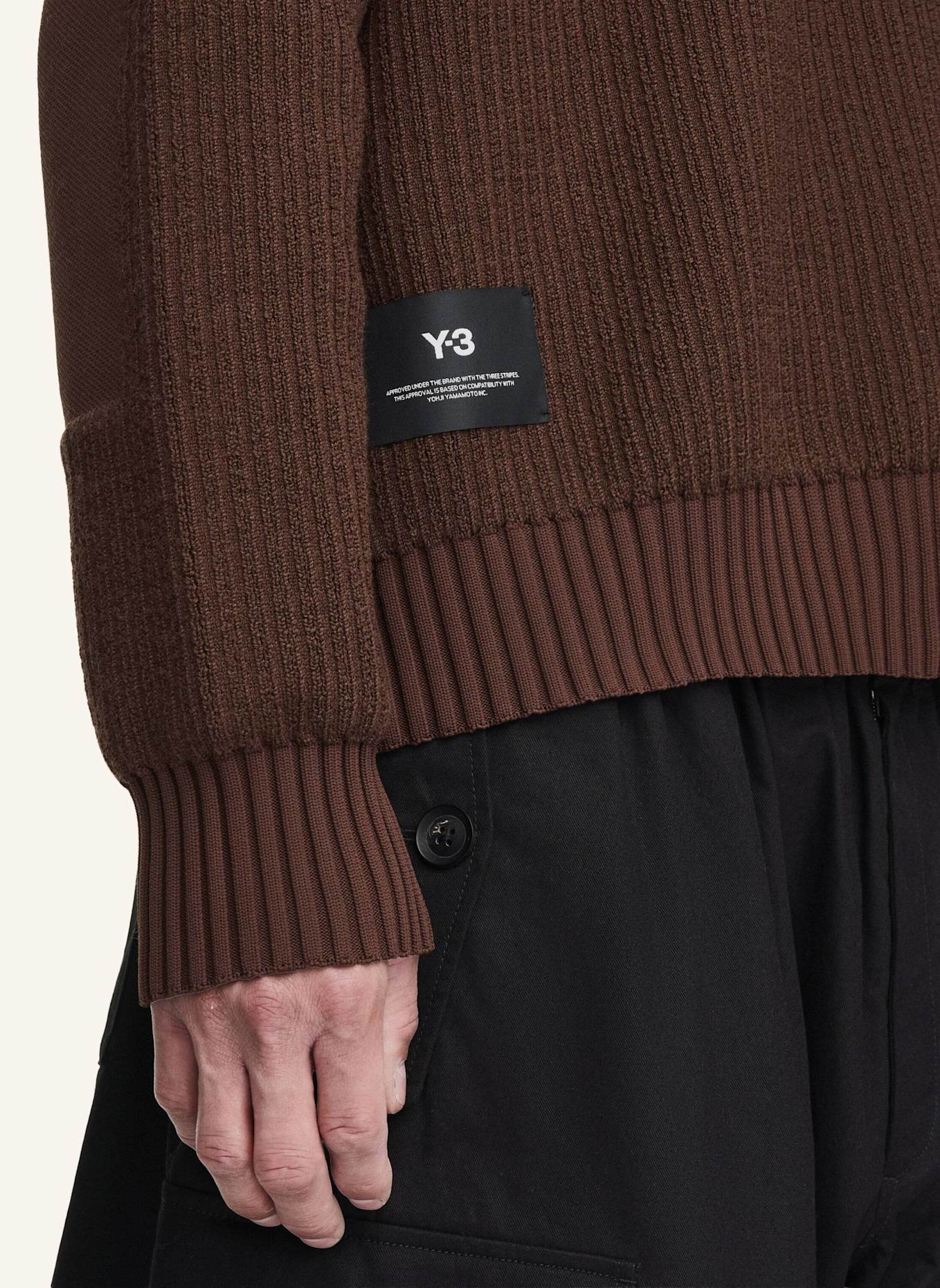 Y-3 Y-3 UT KNIT CREW PULLOVER: BRAUN