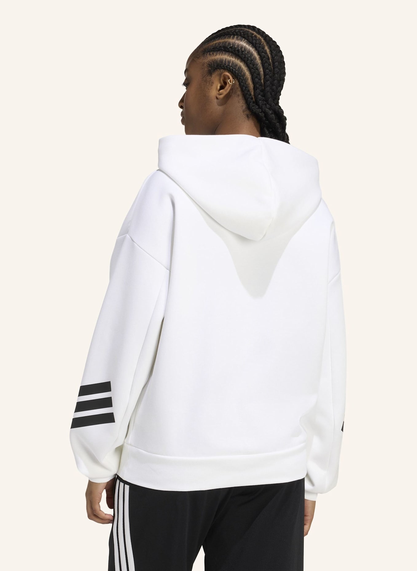 adidas FUTURE ICONS 3-STREIFEN HOODIE: WEISS