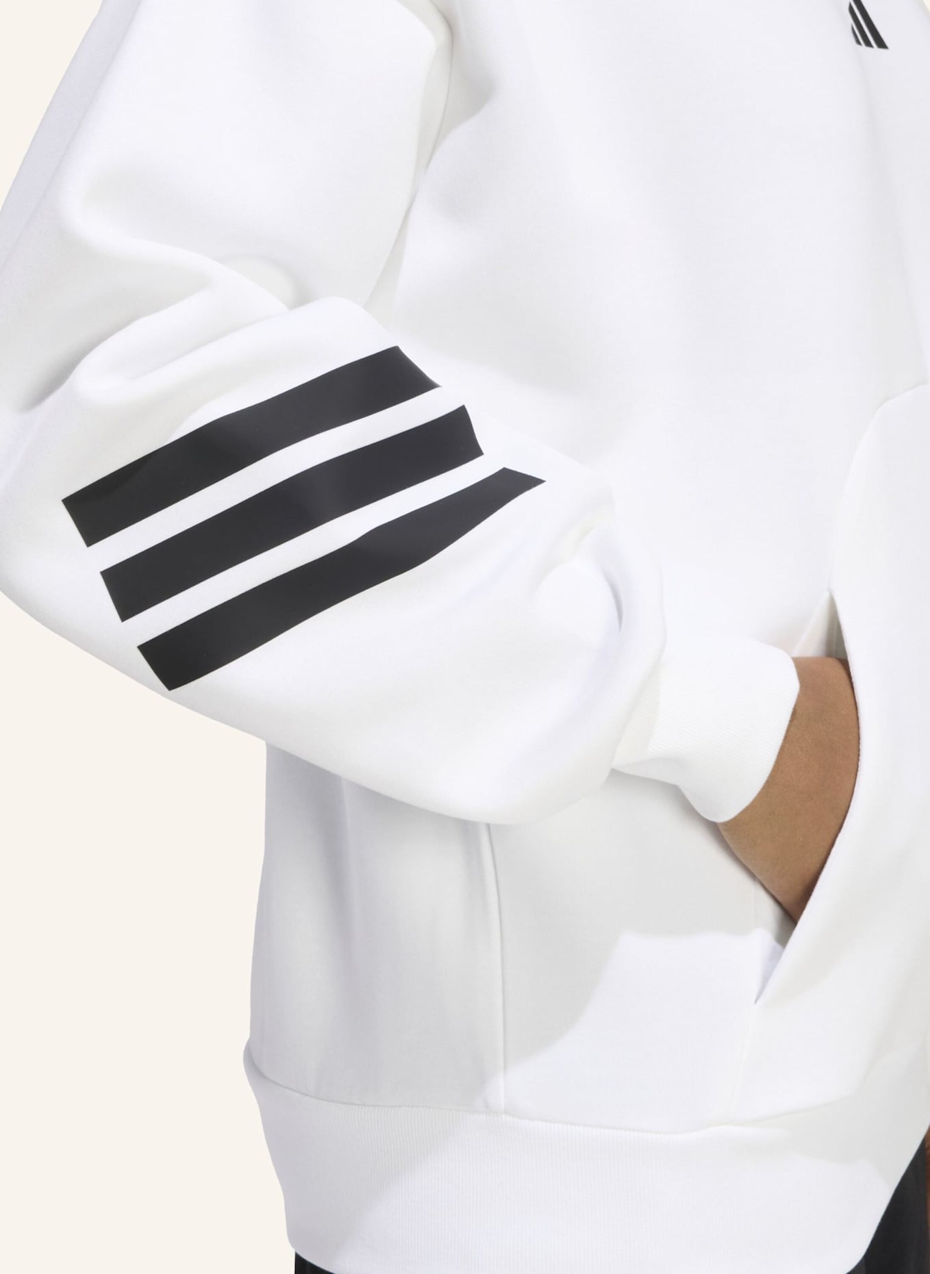 adidas FUTURE ICONS 3-STREIFEN HOODIE: WEISS