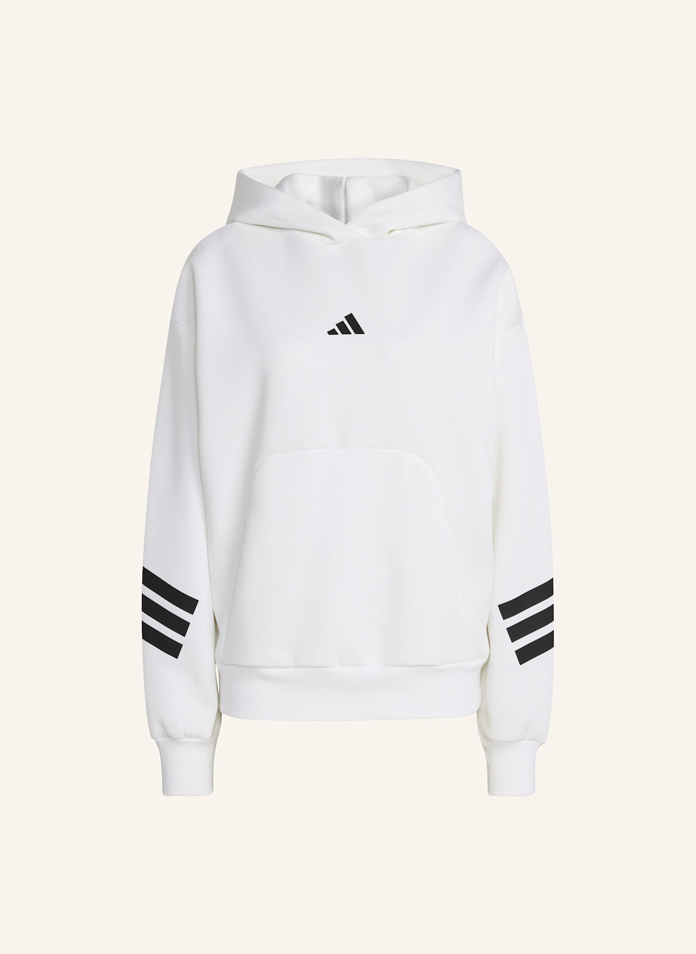 adidas FUTURE ICONS 3-STREIFEN HOODIE: WEISS