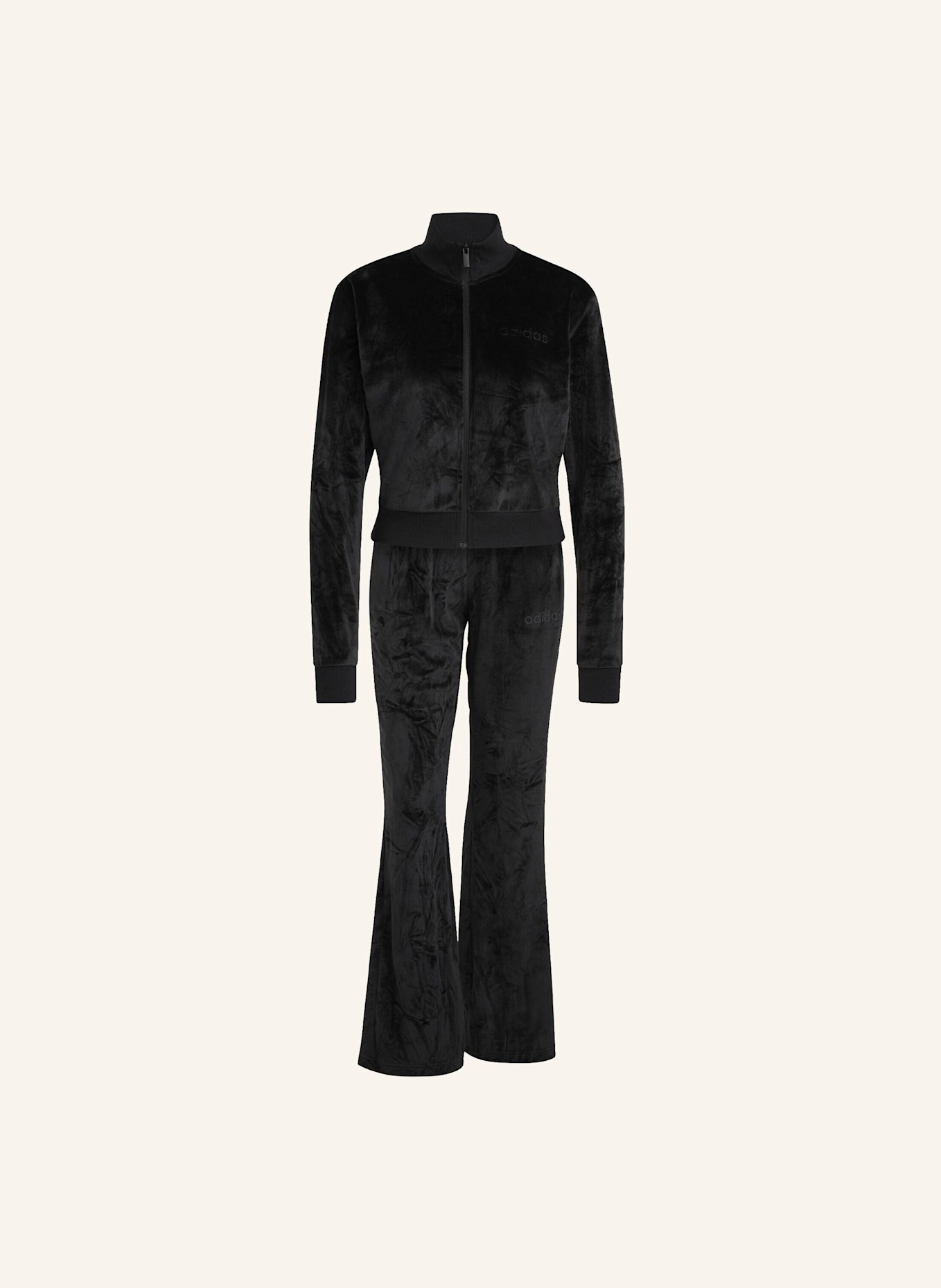 adidas GLAM VELVET TRAININGSANZUG: SCHWARZ