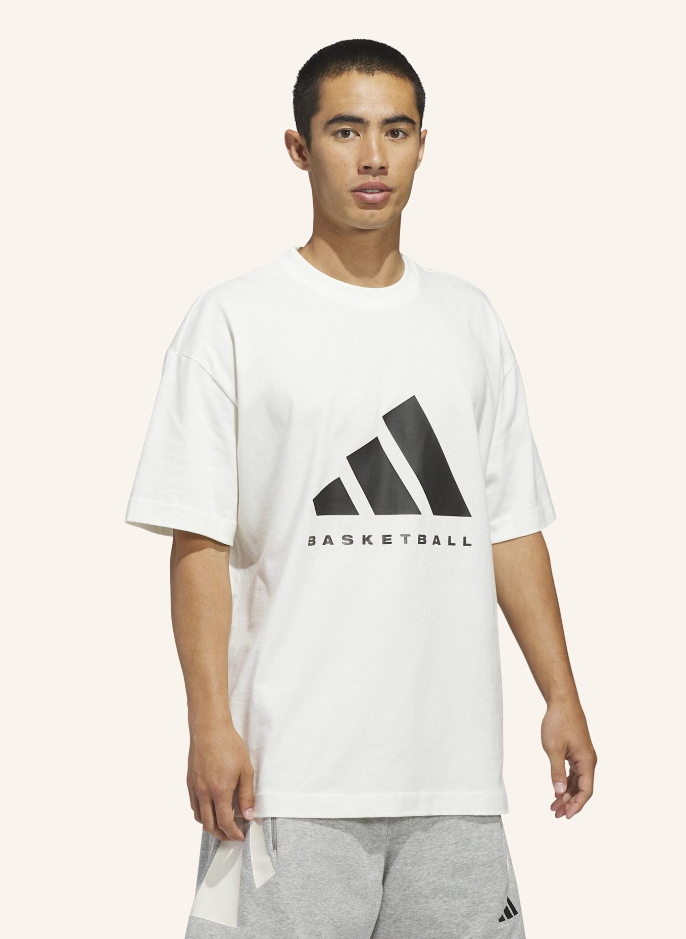adidas T-Shirt ADIDAS BASKETBALL: WEISS/ SCHWARZ