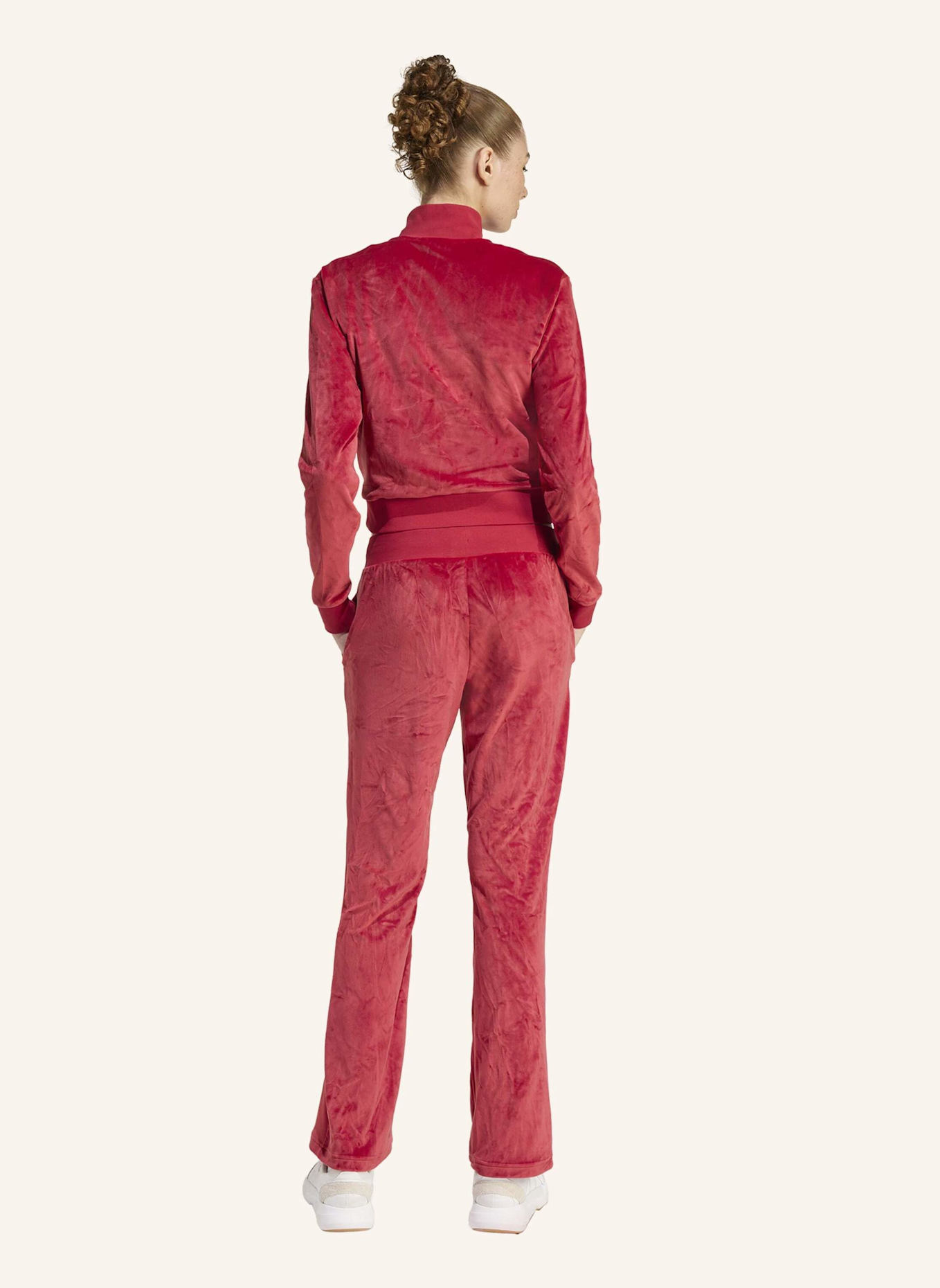 adidas GLAM VELVET TRAININGSANZUG: ROT