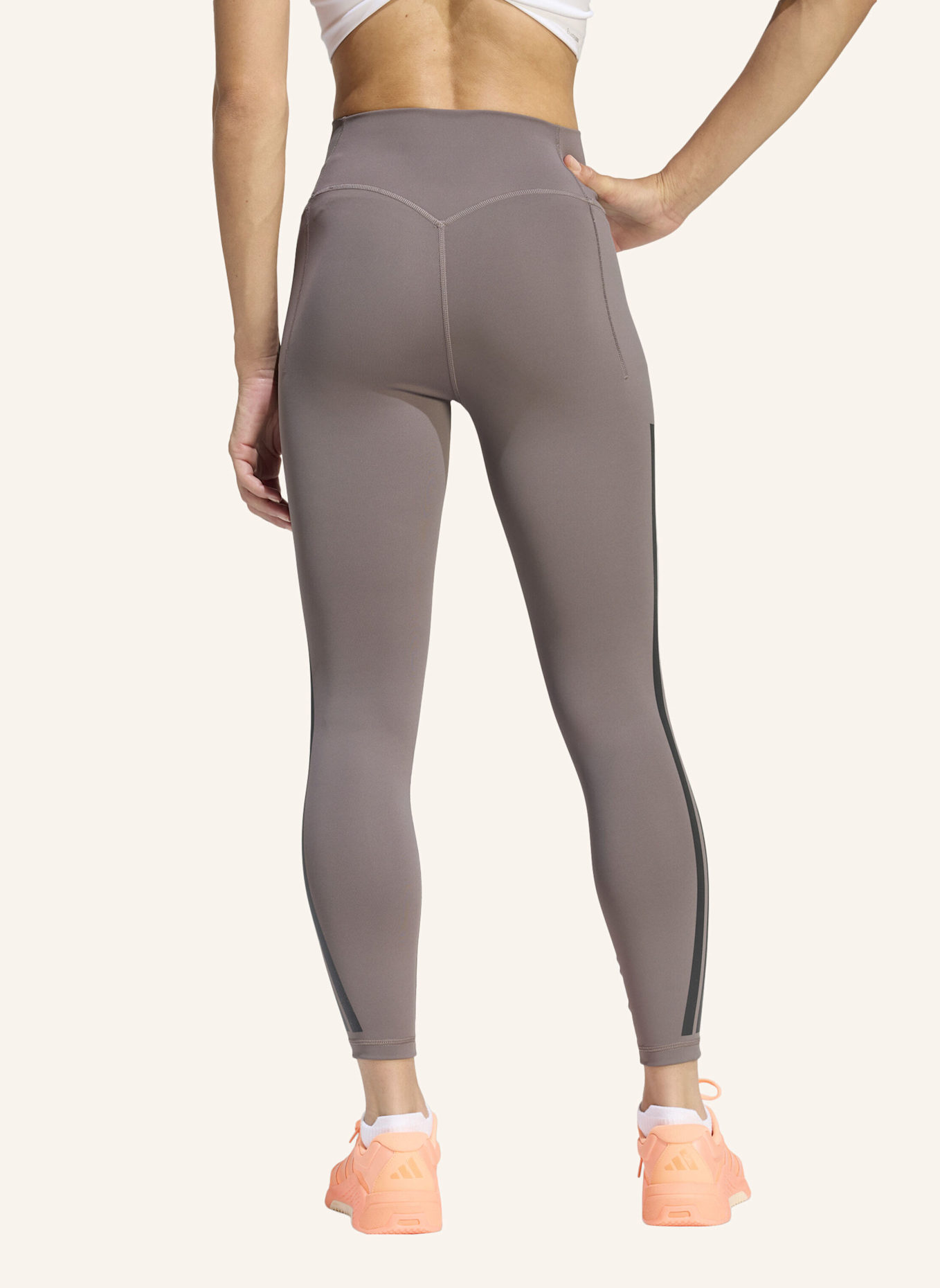 adidas OPTIME WORKOUT 3-STREIFEN 7/8 LEGGINGS: GRAU
