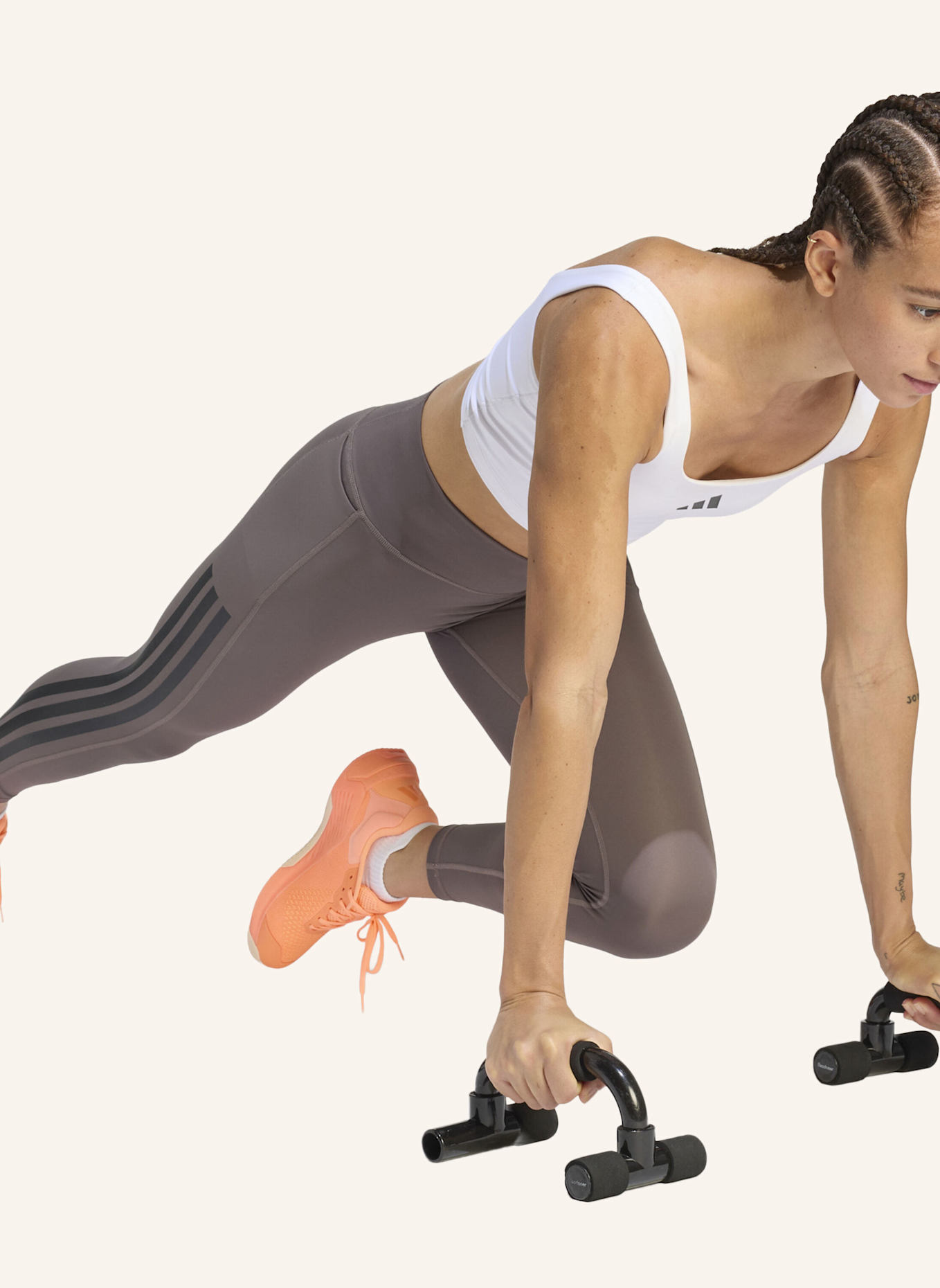 adidas OPTIME WORKOUT 3-STREIFEN 7/8 LEGGINGS: GRAU