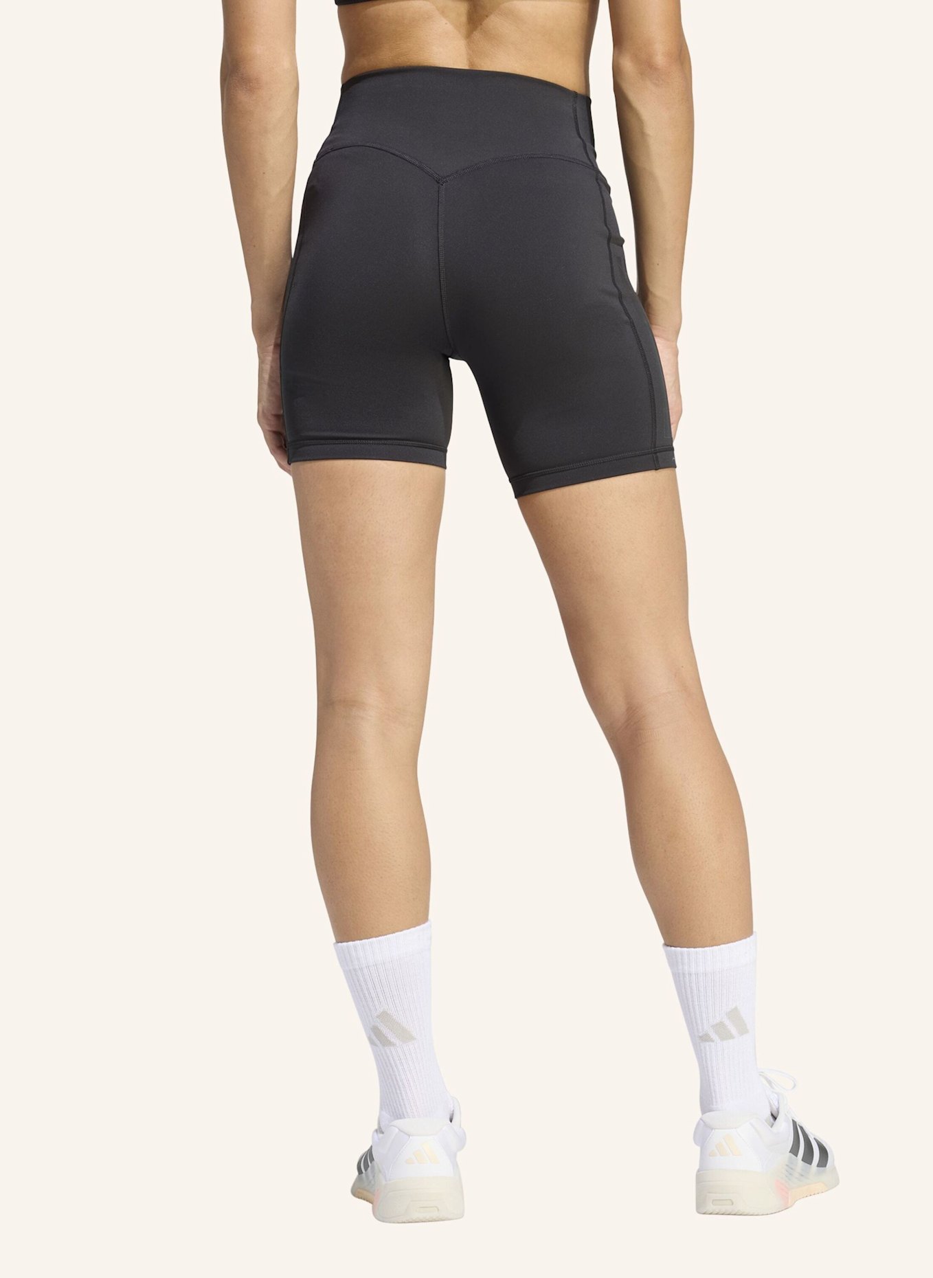 adidas OPTIME WORKOUT 3-STREIFEN KURZE LEGGINGS: SCHWARZ