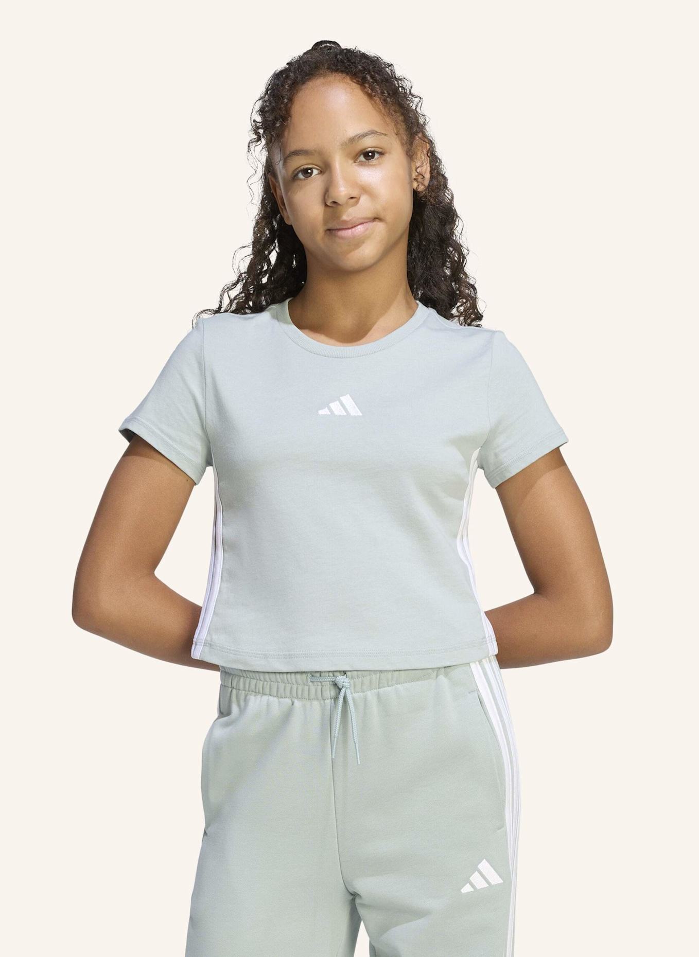 adidas T-Shirt ESSENTIALS: GRÜN/ WEISS