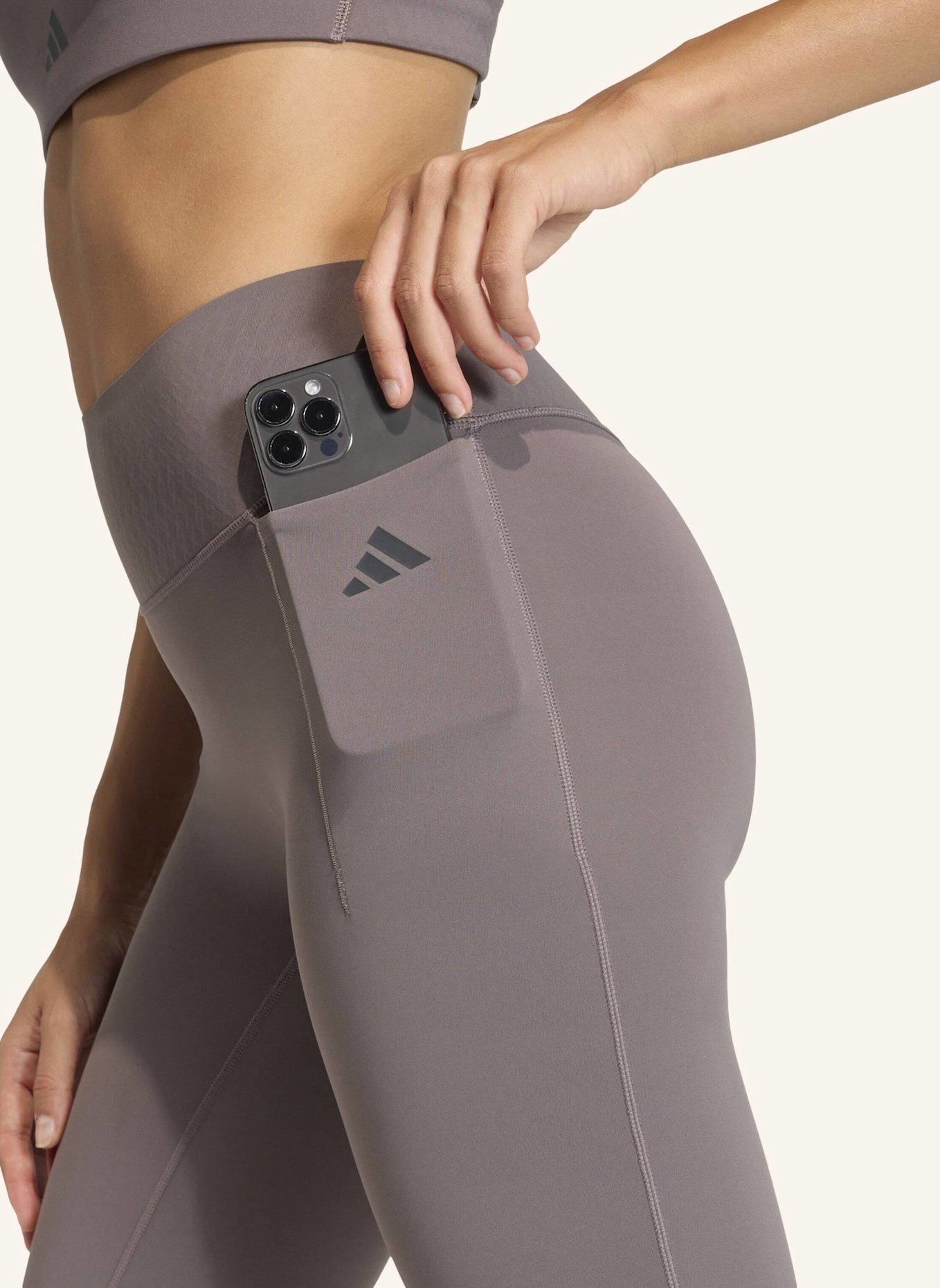 adidas OPTIME POWER 7/8 LEGGINGS: GRAU