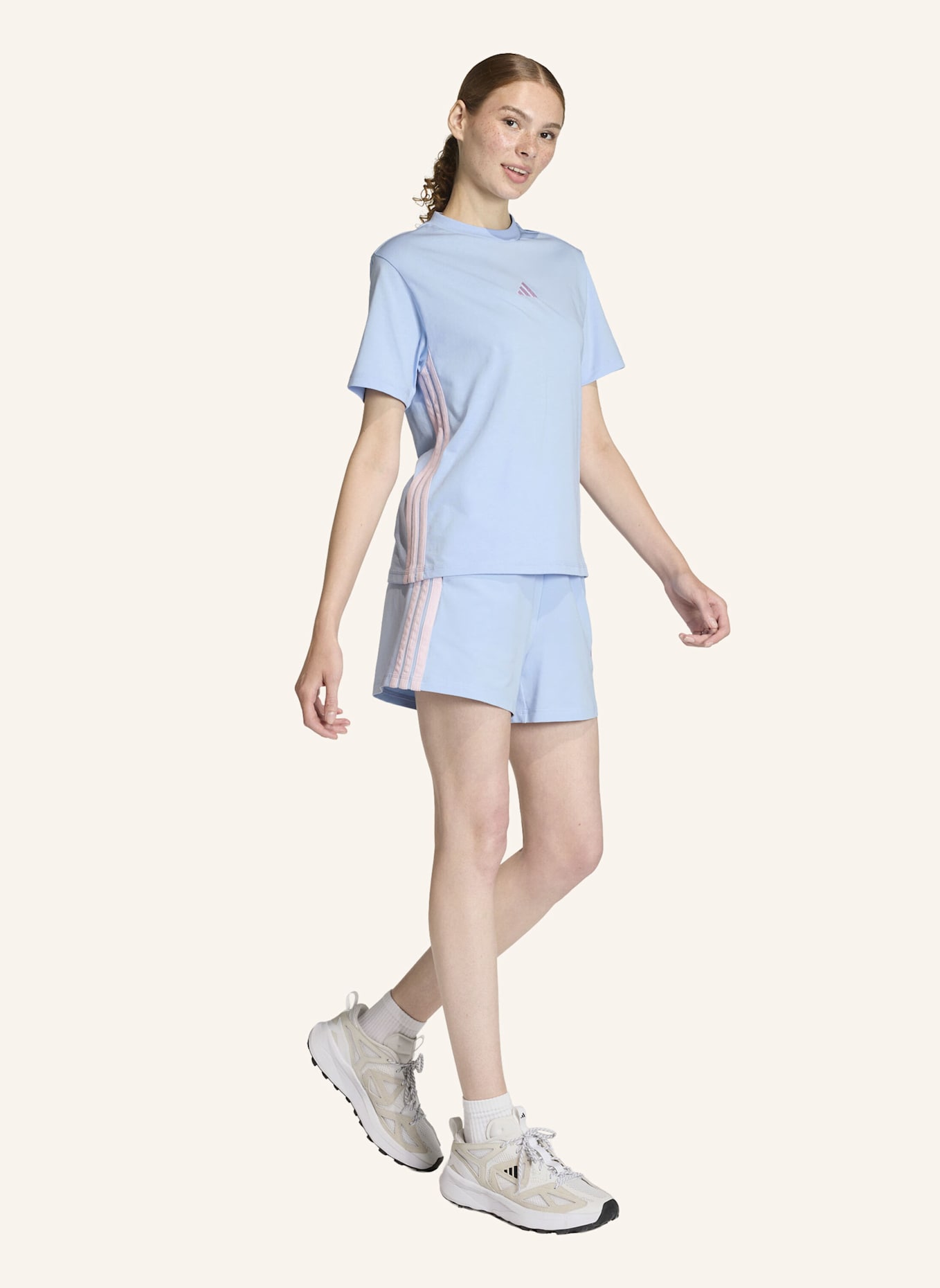 adidas Shorts ESSENTIALS 3-STREIFEN: BLAU/ ROSA