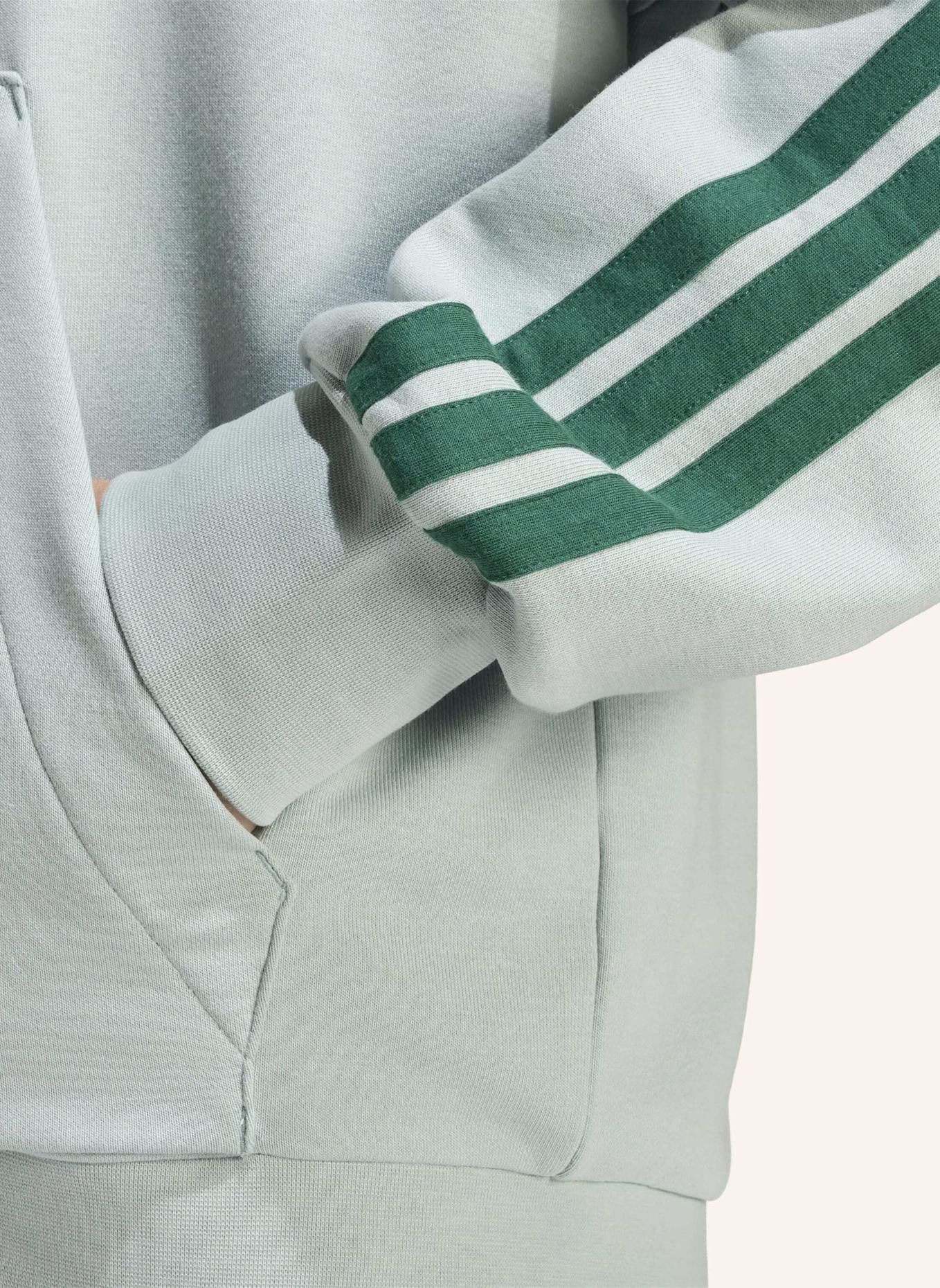 adidas ESSENTIALS 3-STREIFEN FRENCH TERRY KAPUZENJACKE: GRÜN