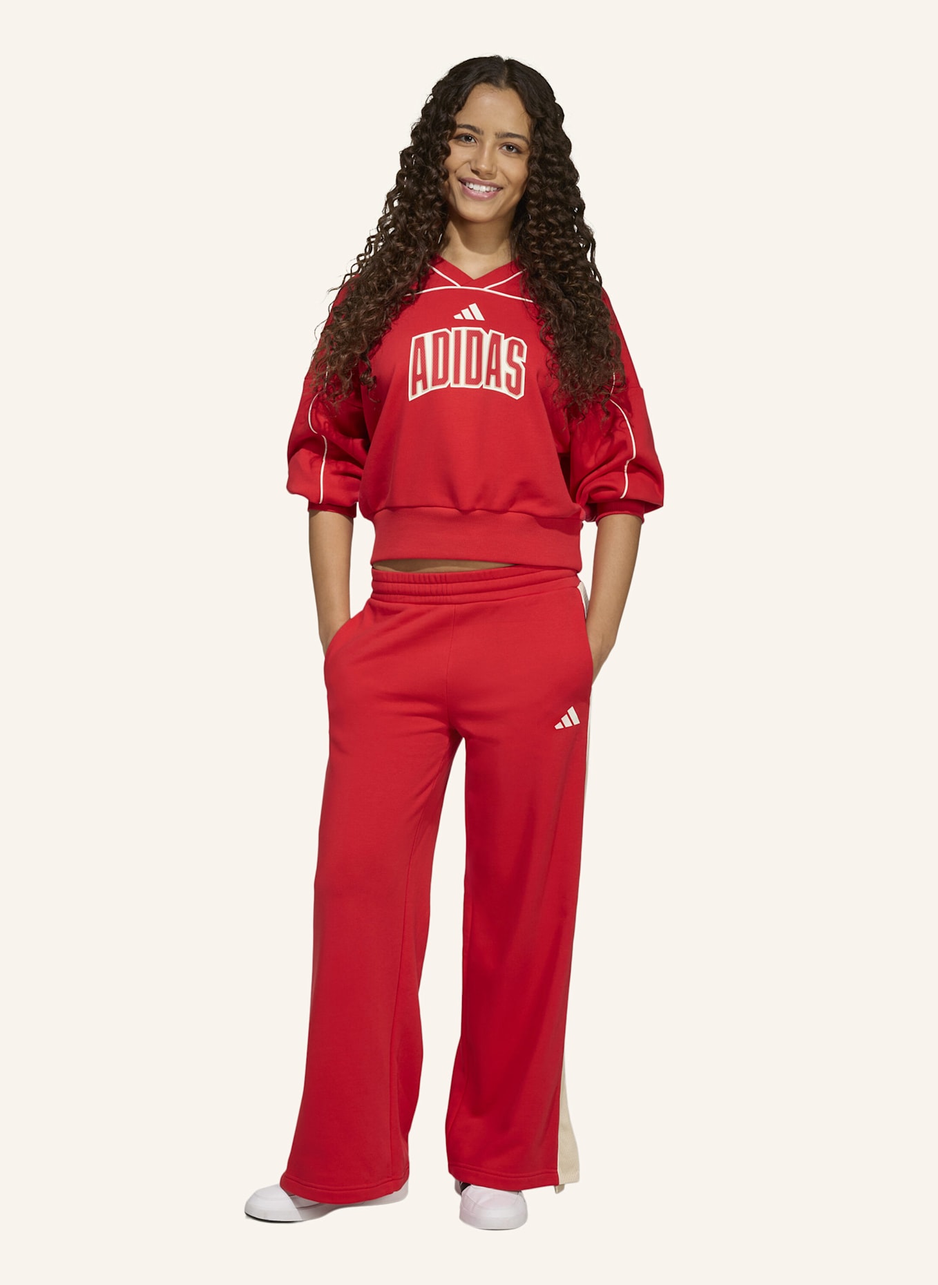 adidas STADIUM HOSE MIT WEITEM BEIN: ROT/ WEISS