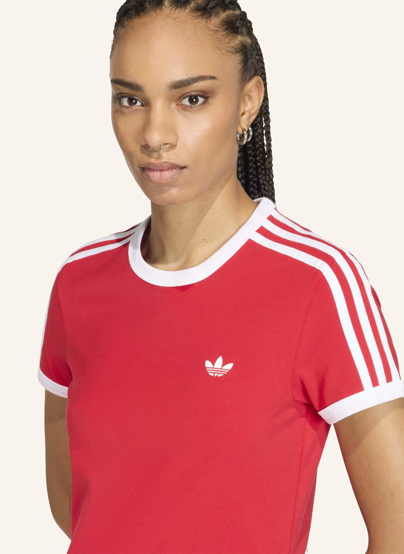 adidas Originals 3-STREIFEN KLEID (SCHMAL): ROT/ WEISS