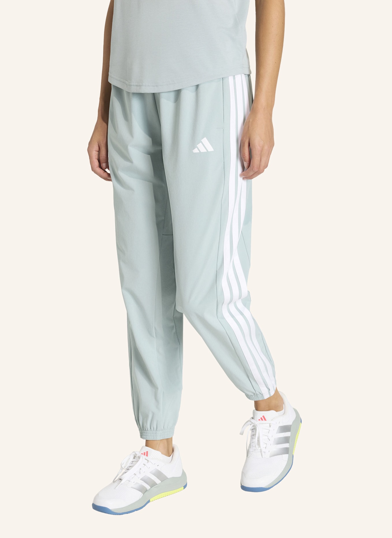 adidas Track Pants ESSENTIALS 3-STREIFEN: GRÜN/ WEISS