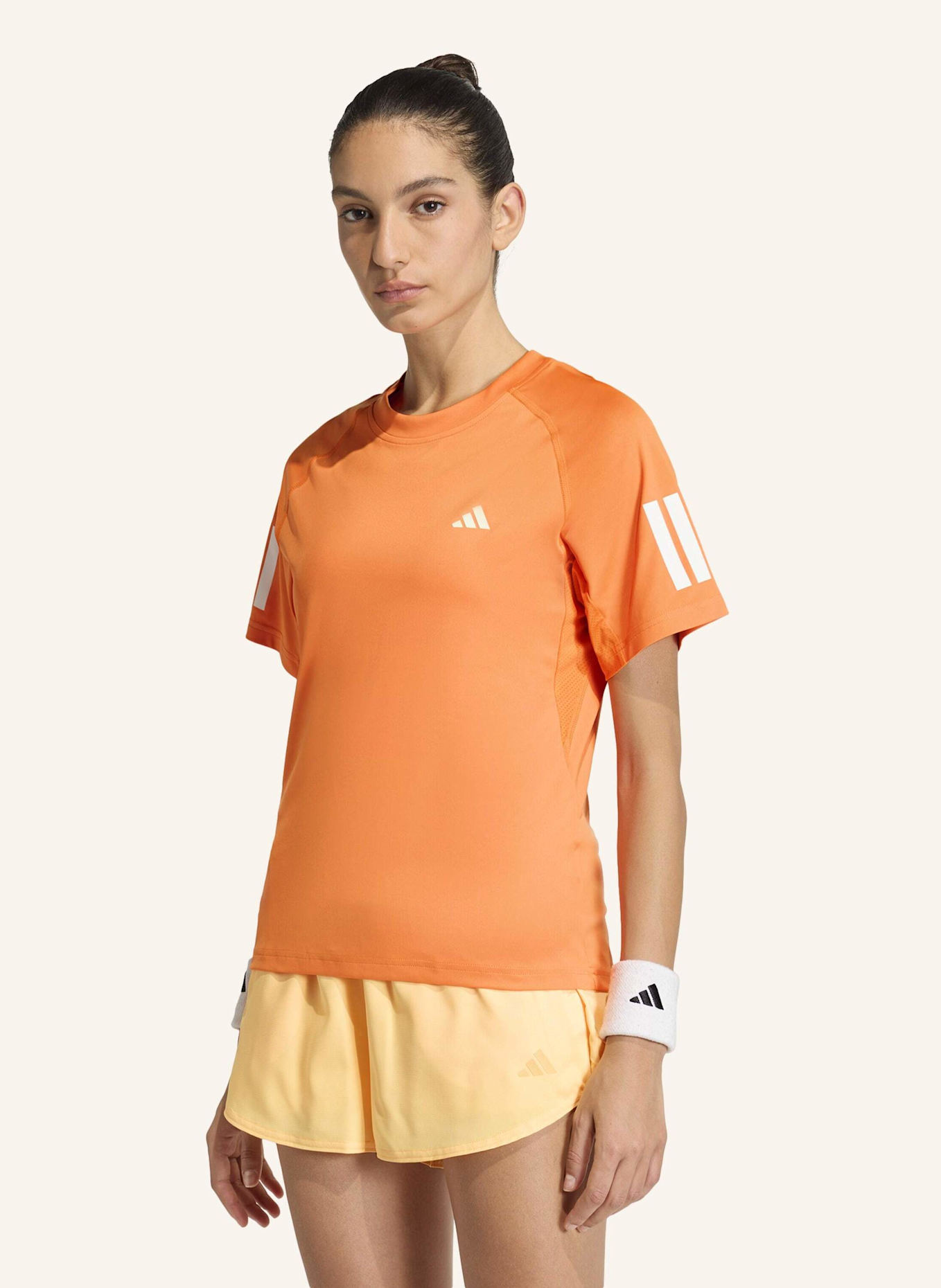 adidas CLUB 3-STREIFEN TENNIS CLIMACOOL T-SHIRT: ORANGE