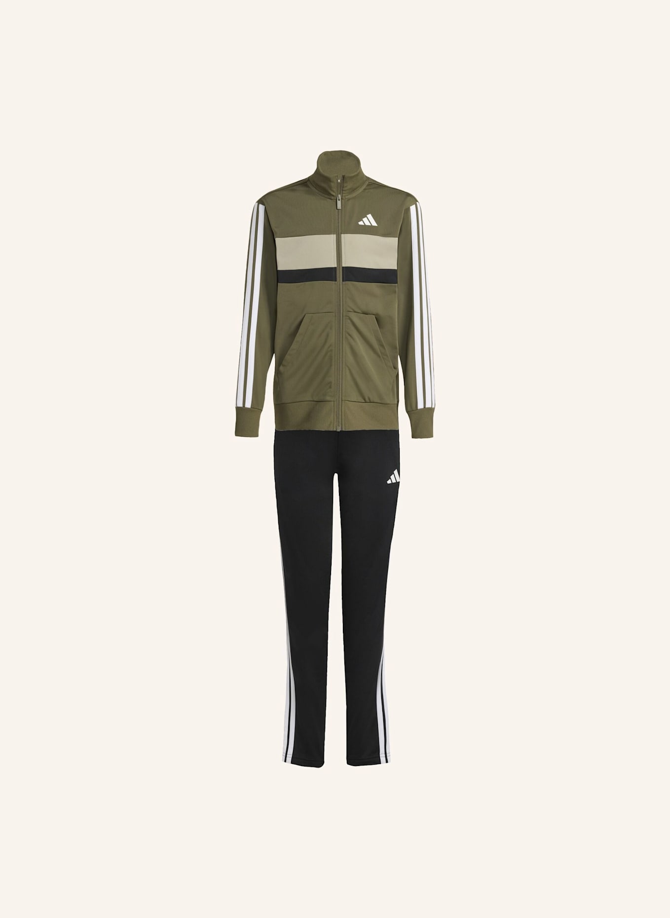 adidas SEASONAL ESSENTIALS TIBERIO 3-STREIFEN TRICOT KIDS TRAININGSANZUG: WEISS