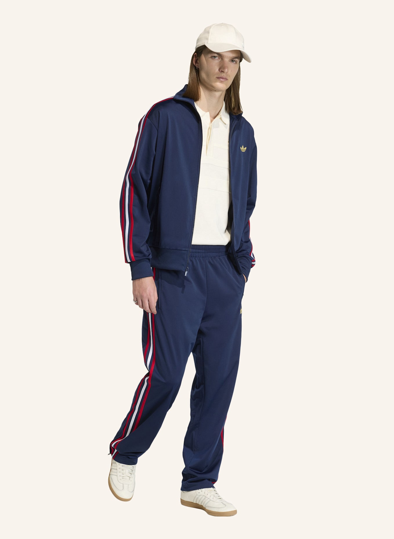 adidas Originals Sweatjacke FIREBIRD mit Galonstreifen: BLAU/ ROT/ WEISS