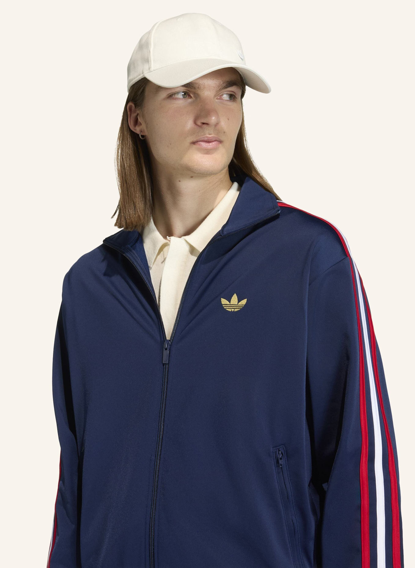 adidas Originals Sweatjacke FIREBIRD mit Galonstreifen: BLAU/ ROT/ WEISS