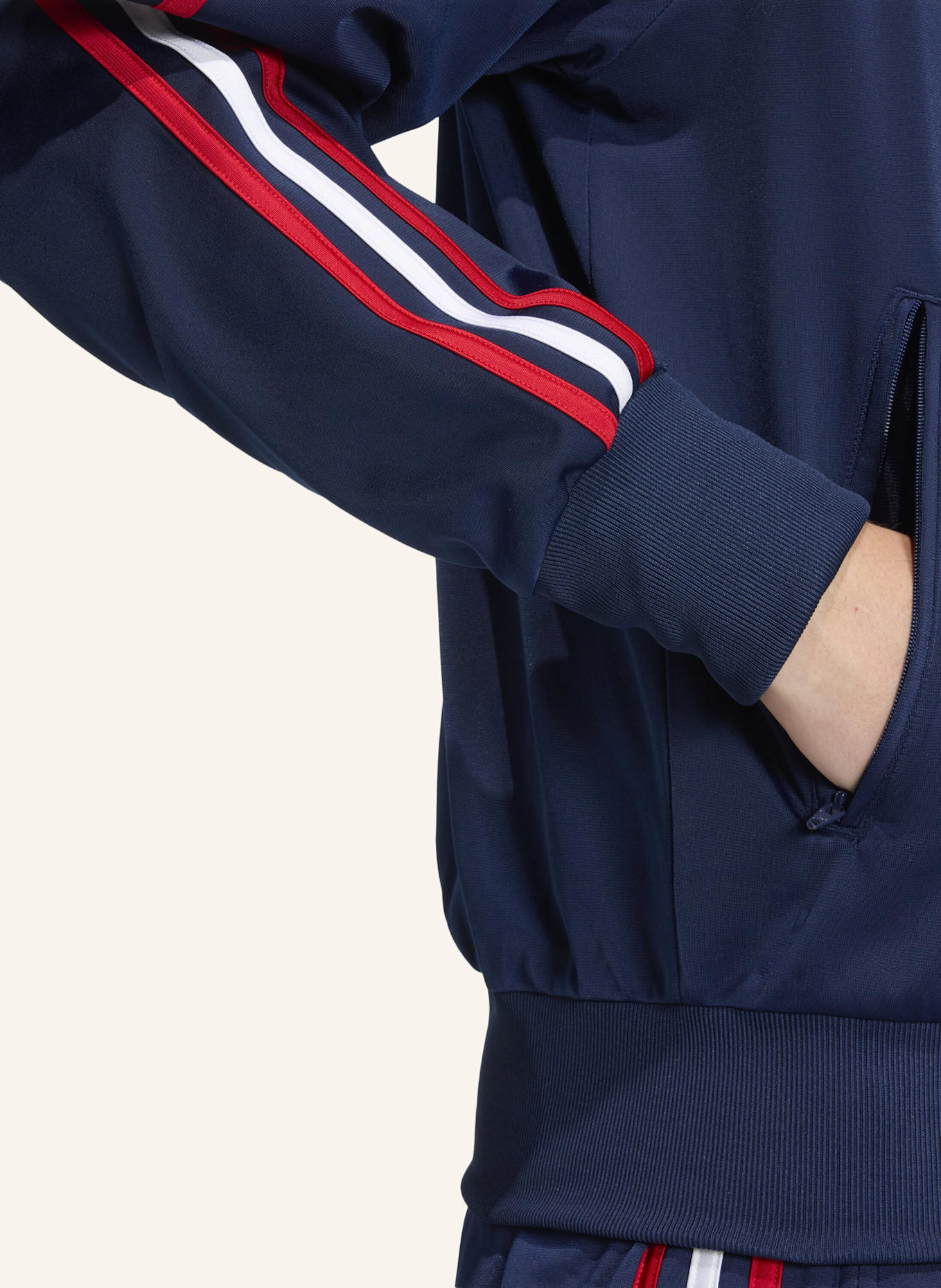 adidas Originals Sweatjacke FIREBIRD mit Galonstreifen: BLAU/ ROT/ WEISS