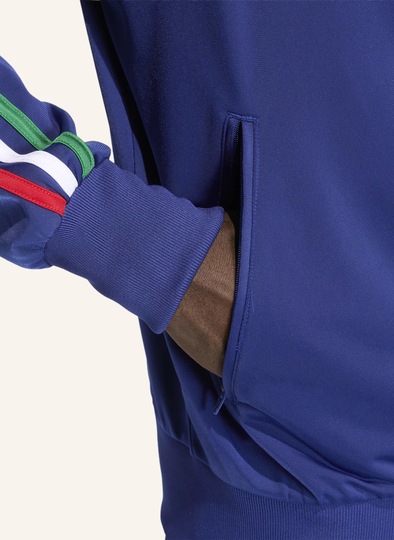 adidas Originals Sweatjacke FIREBIRD mit Galonstreifen: BLAU/ GRÜN/ WEISS