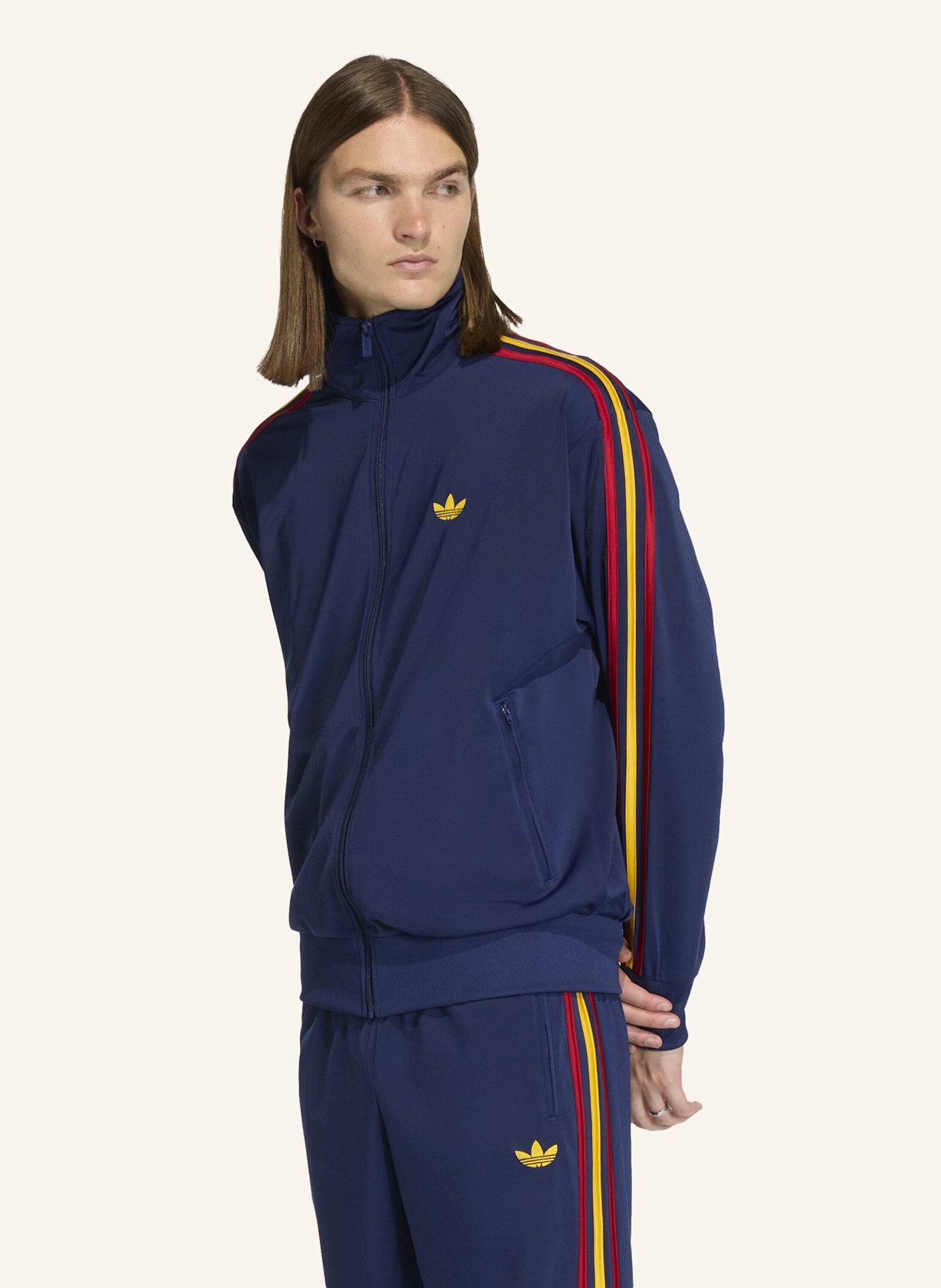 adidas Originals Sweatjacke FIREBIRD mit Galonstreifen: BLAU/ GELB/ ROT