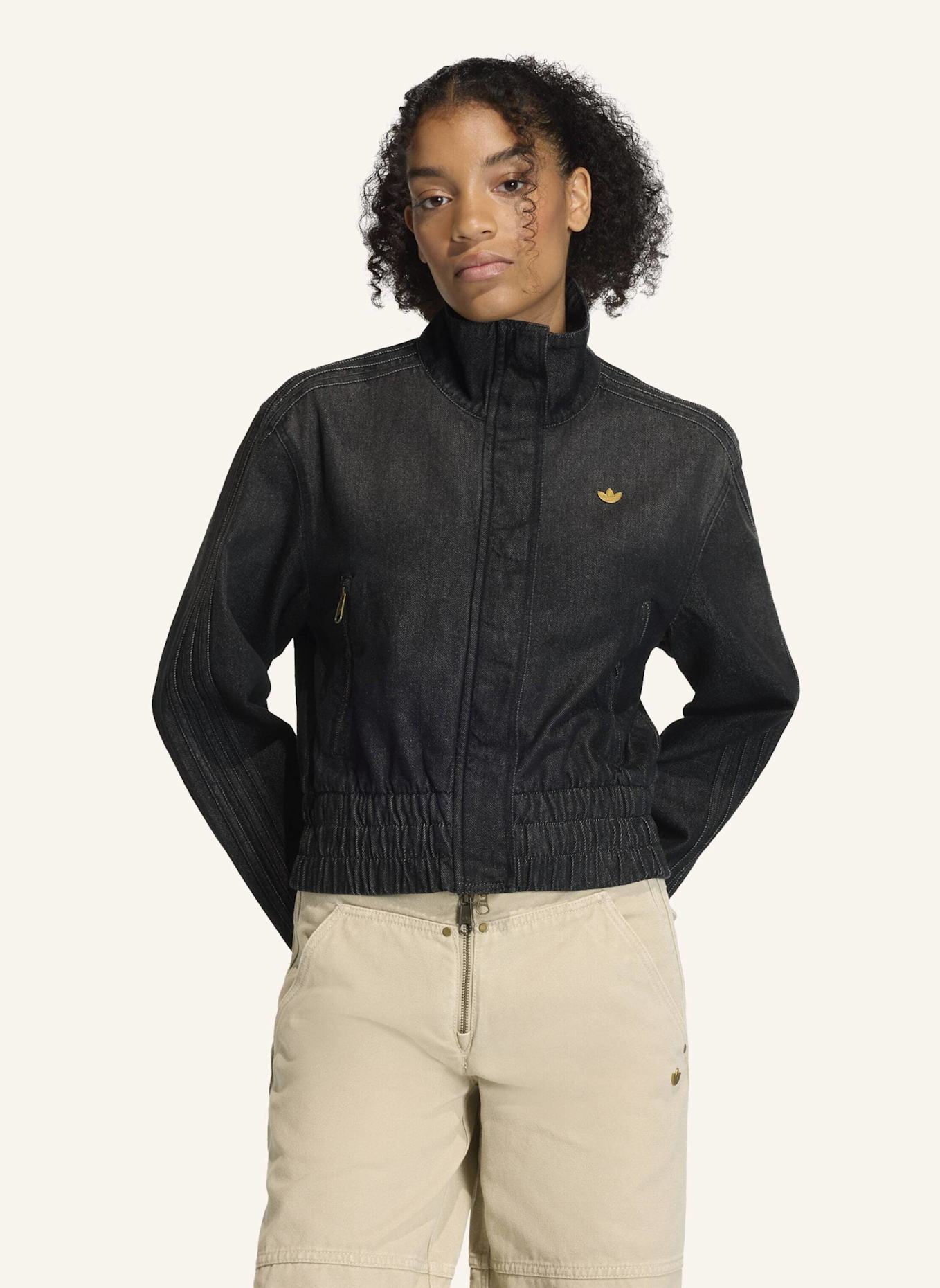 adidas Originals DENIM TRAININGSJACKE: SCHWARZ