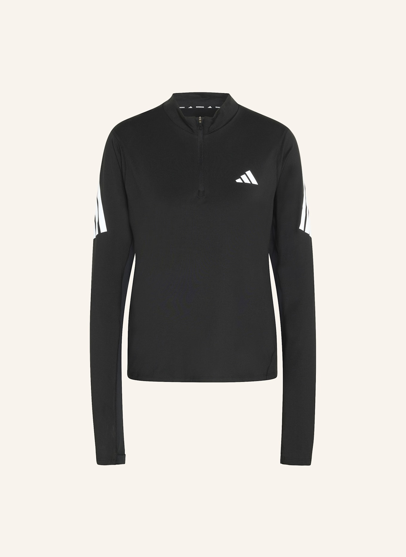 adidas ADI365 ICONIC RUNNING 1/2 ZIP JUMPER: SCHWARZ