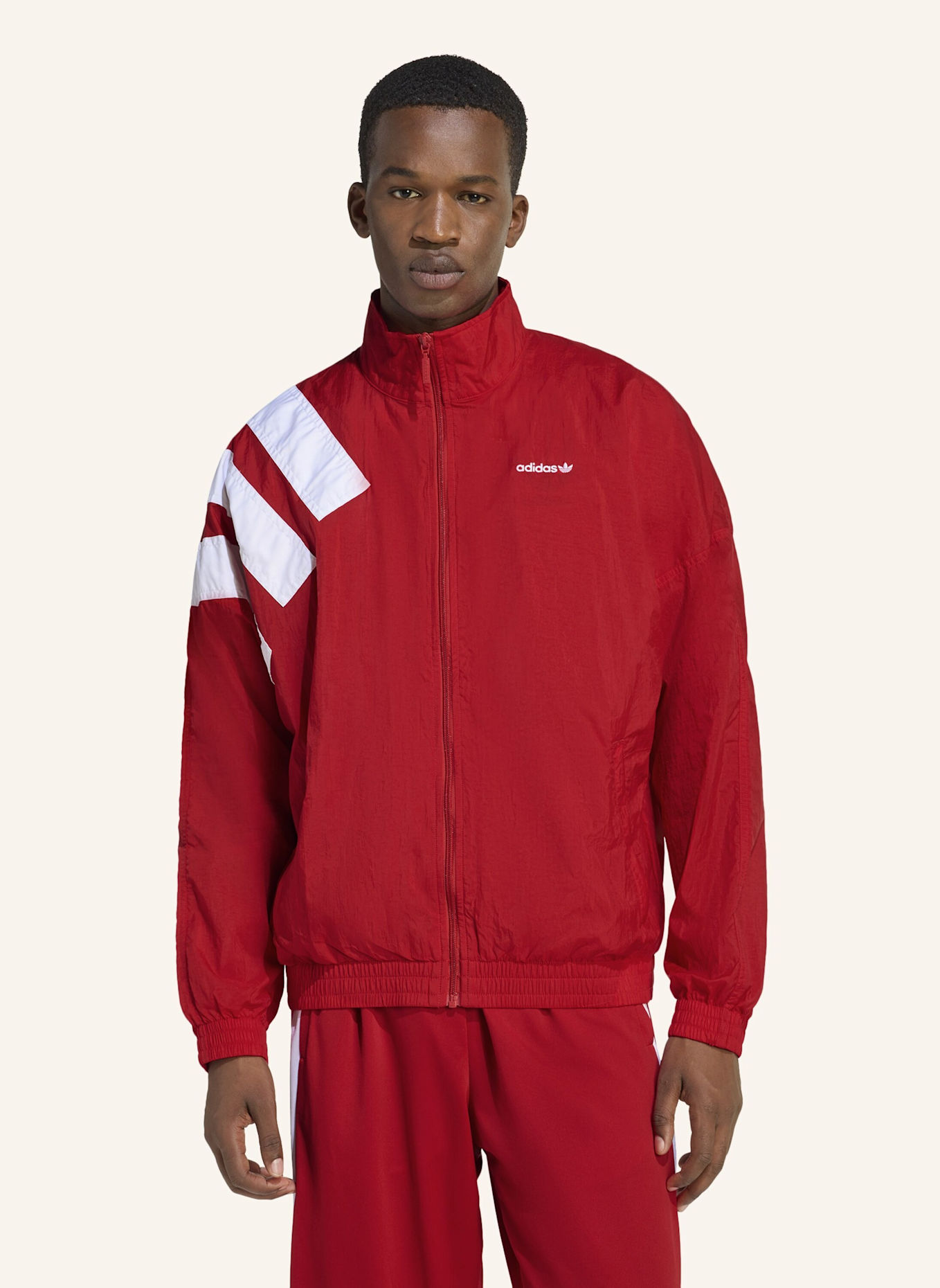 adidas Originals ARCHIVE BLOCKED TRAININGSJACKE: ROT/ WEISS