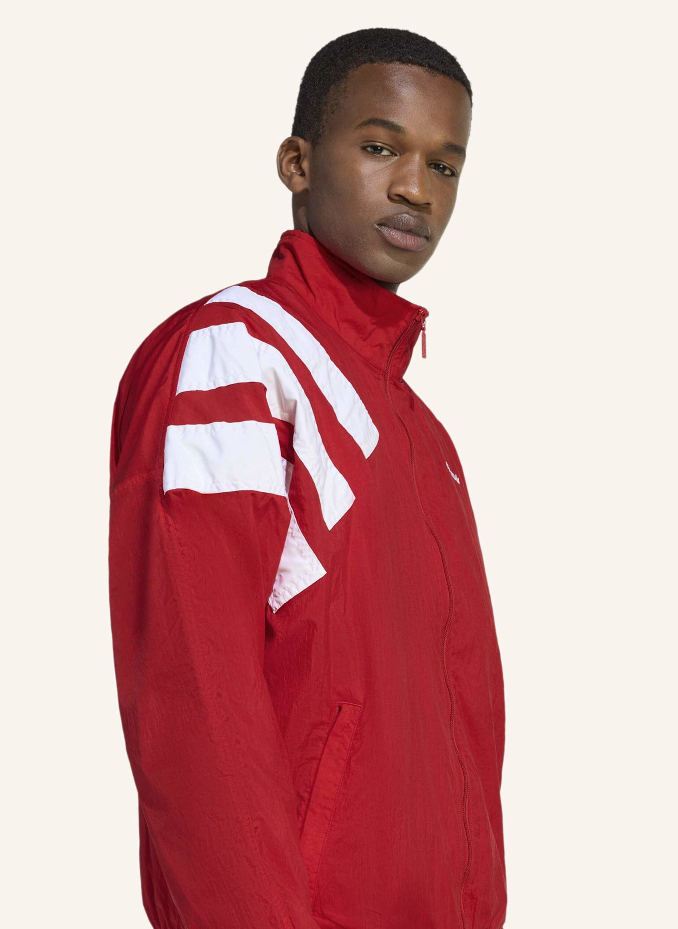 adidas Originals ARCHIVE BLOCKED TRAININGSJACKE: ROT/ WEISS