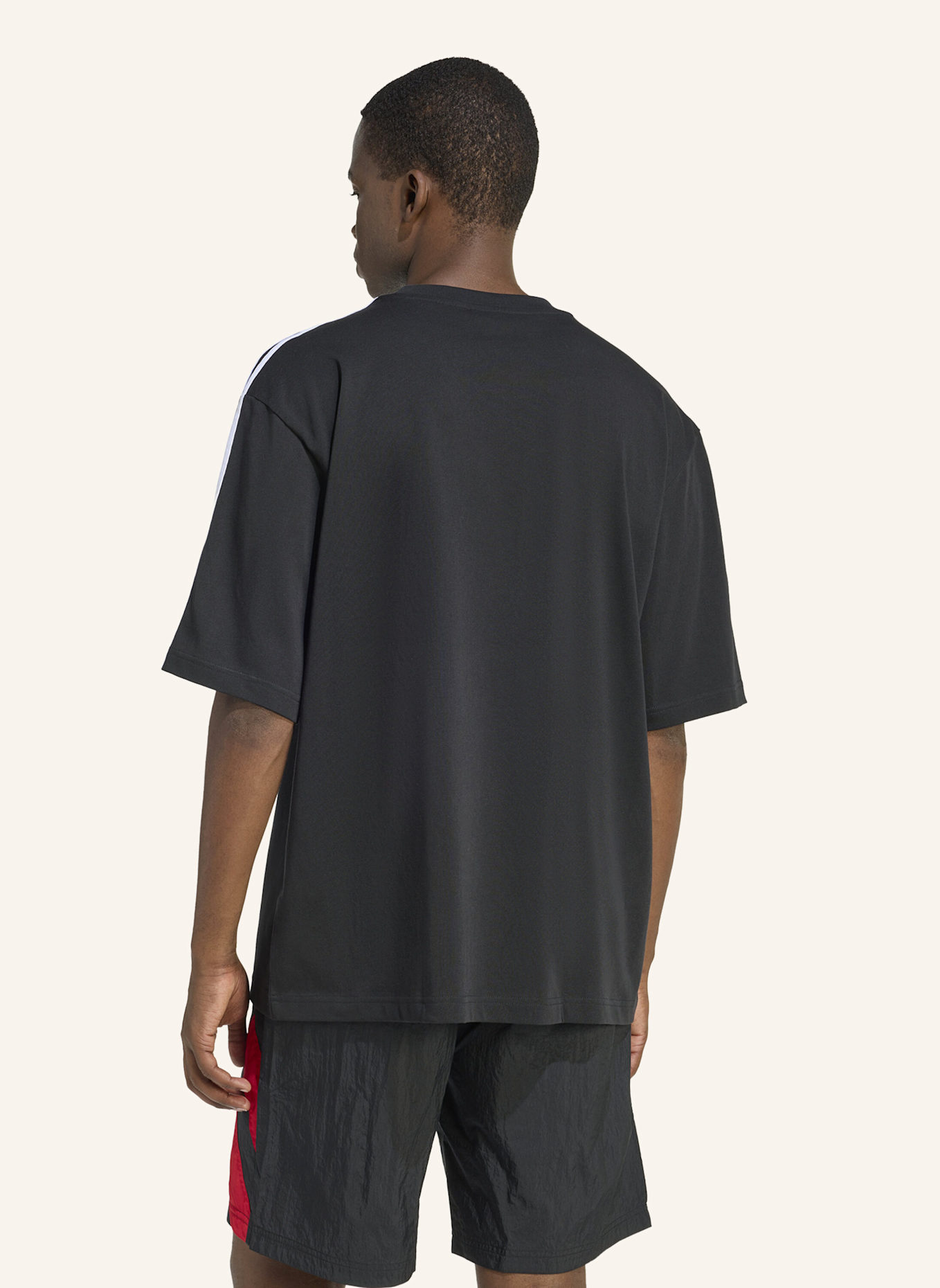 adidas Originals Oversized-Shirt 3-STREIFEN: SCHWARZ