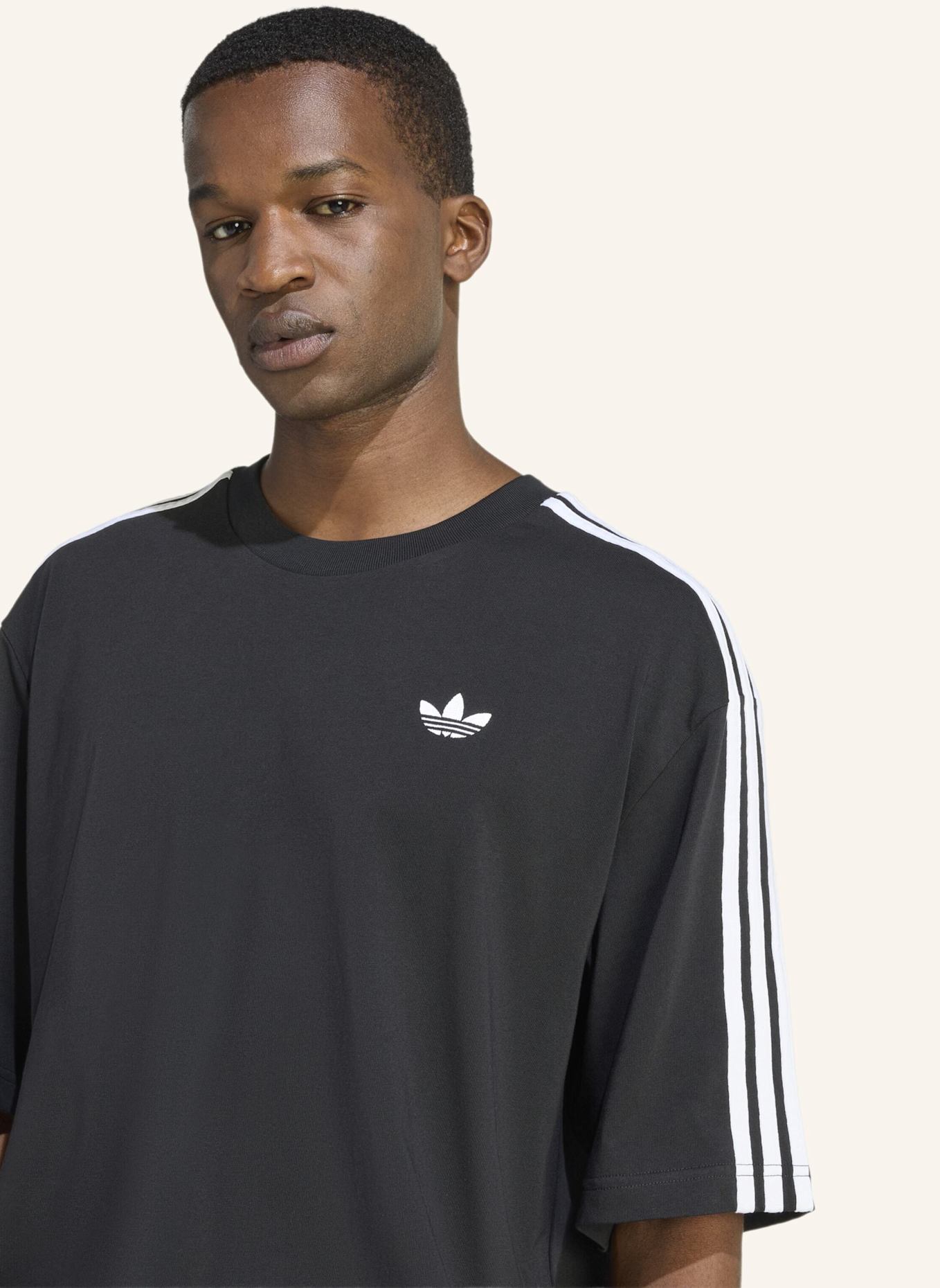 adidas Originals Oversized-Shirt 3-STREIFEN: SCHWARZ