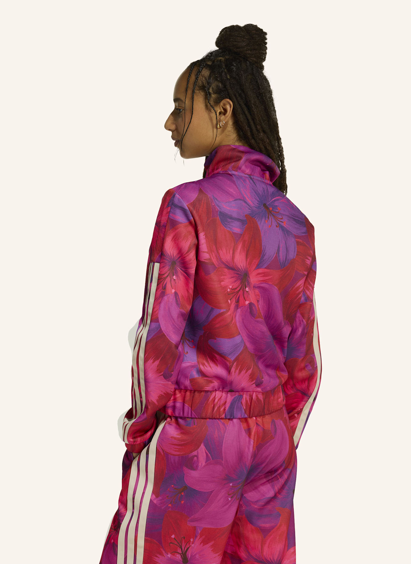 adidas ADIDAS X FARM RIO HOUSE OF TIRO TRACK TOP: LILA/ ROT/ BEIGE