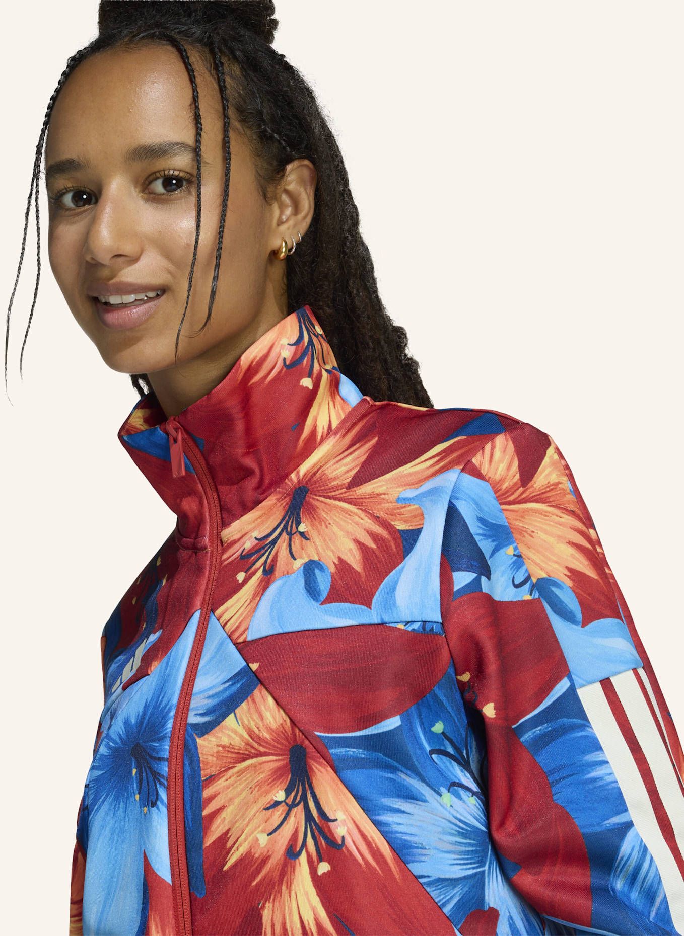 adidas ADIDAS X FARM RIO HOUSE OF TIRO TRACK TOP: BLAU/ WEISS