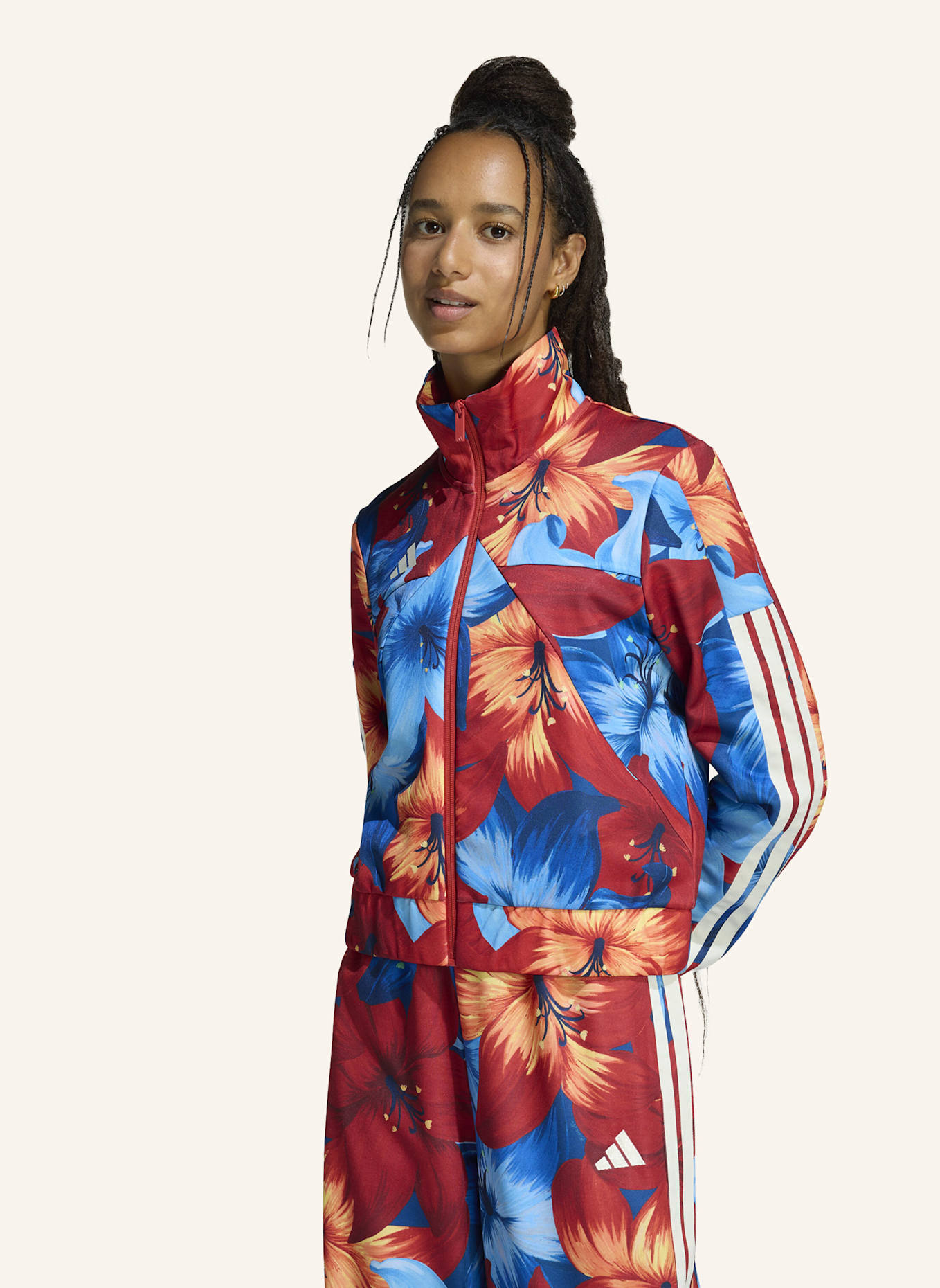 adidas ADIDAS X FARM RIO HOUSE OF TIRO TRACK TOP: BLAU/ WEISS