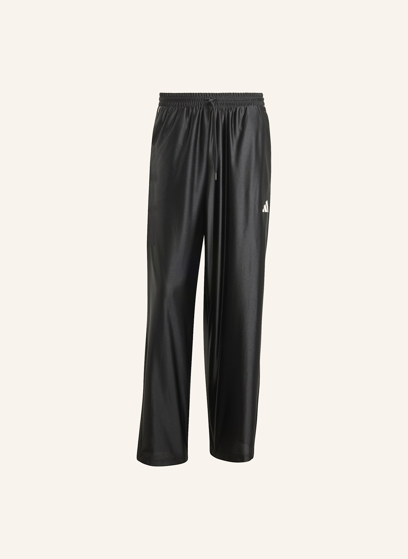 adidas GLÄNZENDE STADIUM TRIKOTHOSE: SCHWARZ/ BEIGE/ WEISS