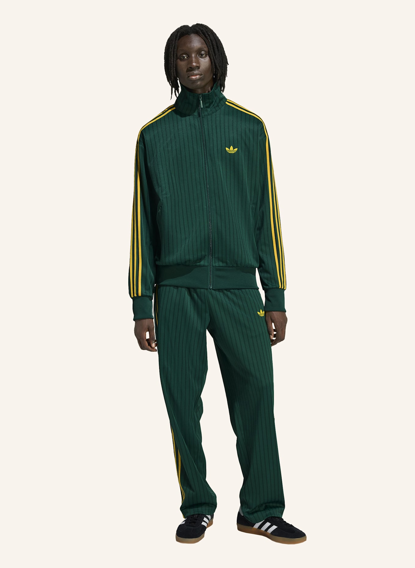 adidas Originals FIREBIRD LOOSE PINSTRIPES TRAININGSJACKE: GRÜN
