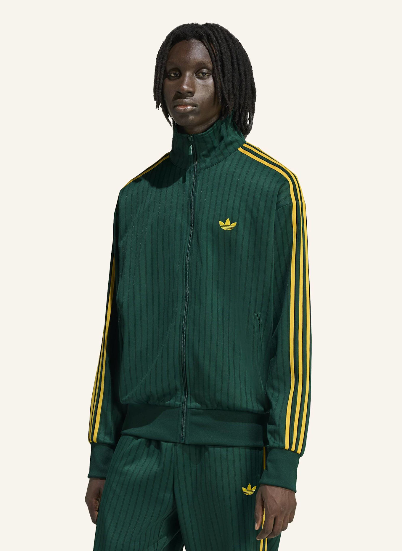 adidas Originals FIREBIRD LOOSE PINSTRIPES TRAININGSJACKE: GRÜN